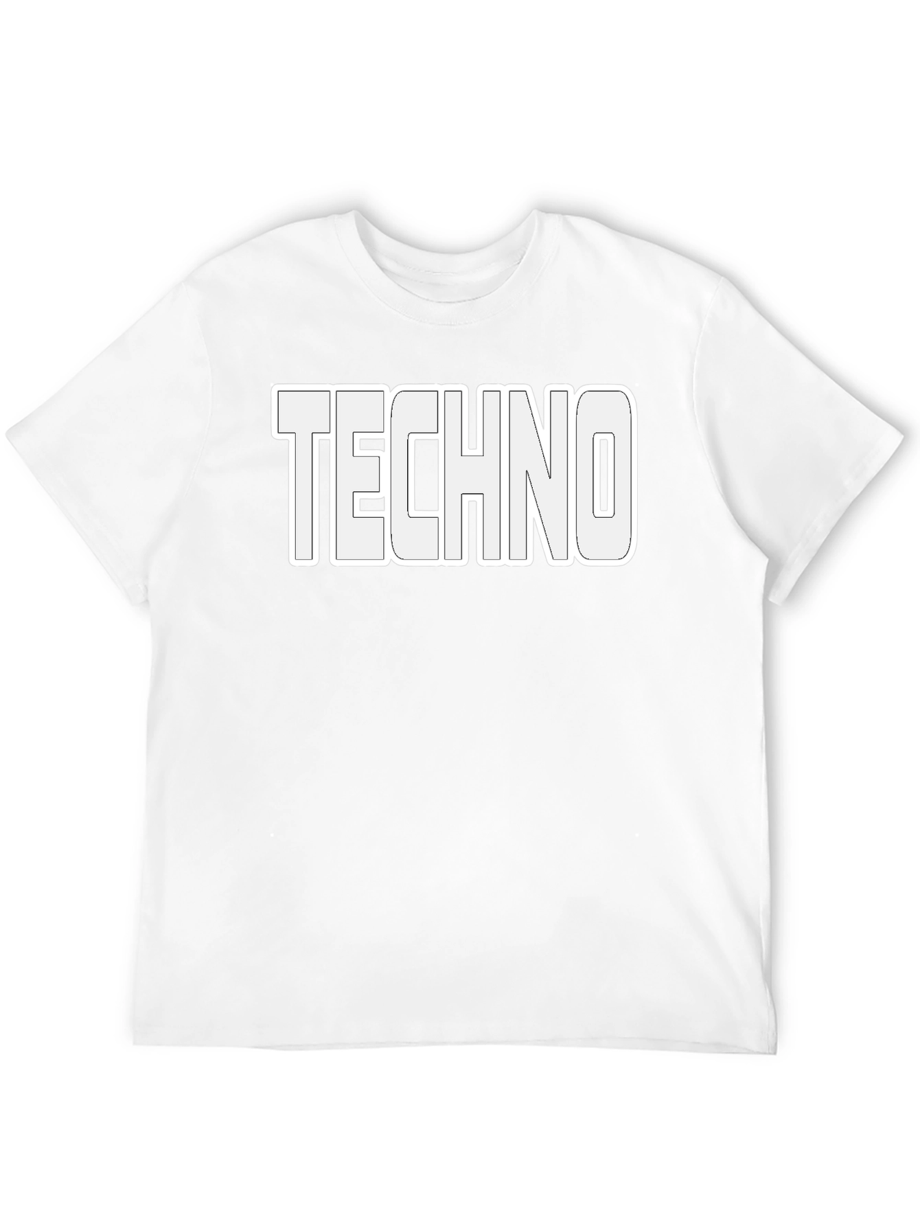Techno Music T-Shirt - Bold White Graphic Print