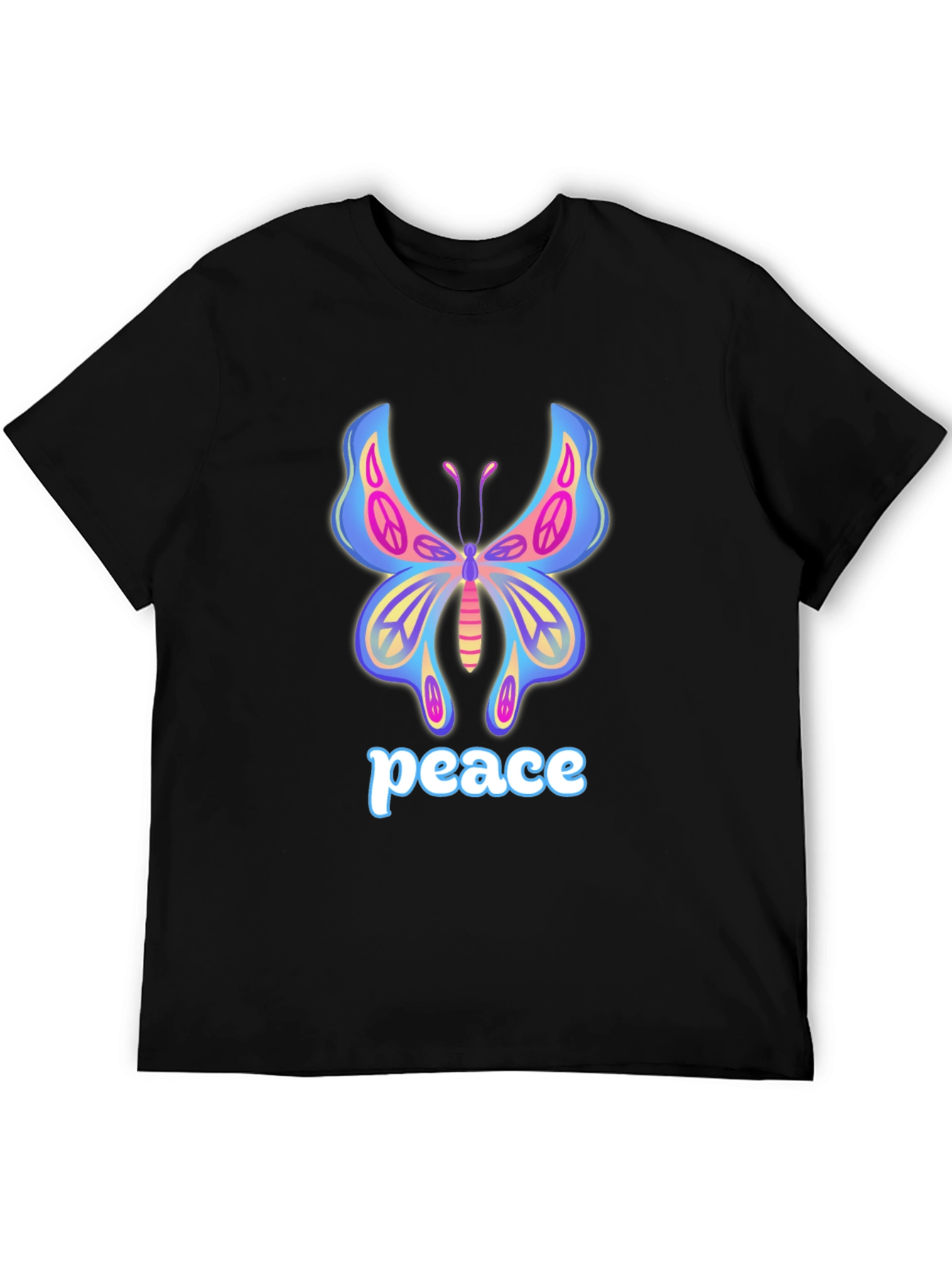Peace Butterfly Black T-Shirt
