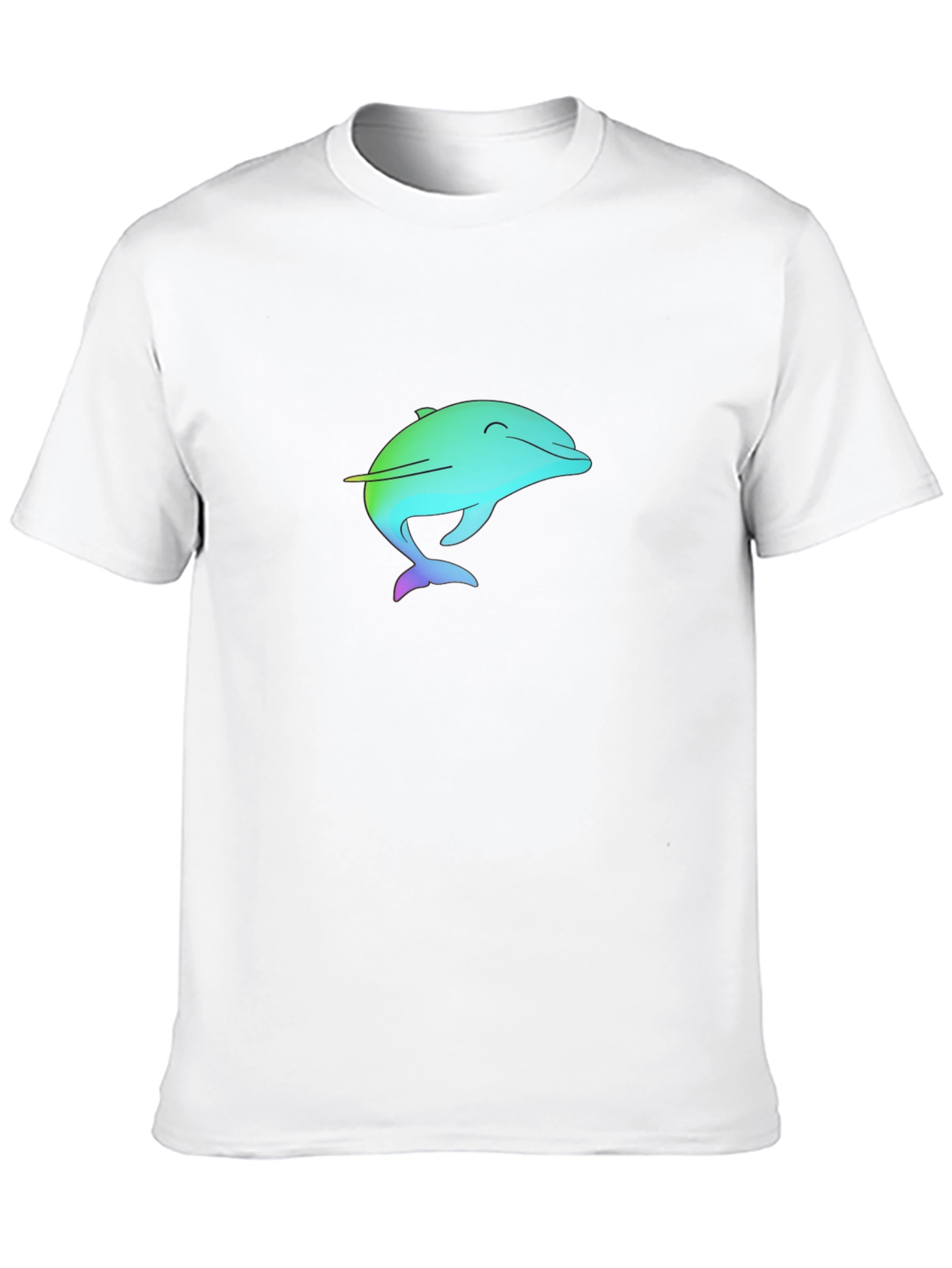 Rainbow Dolphin Graphic Black Tee