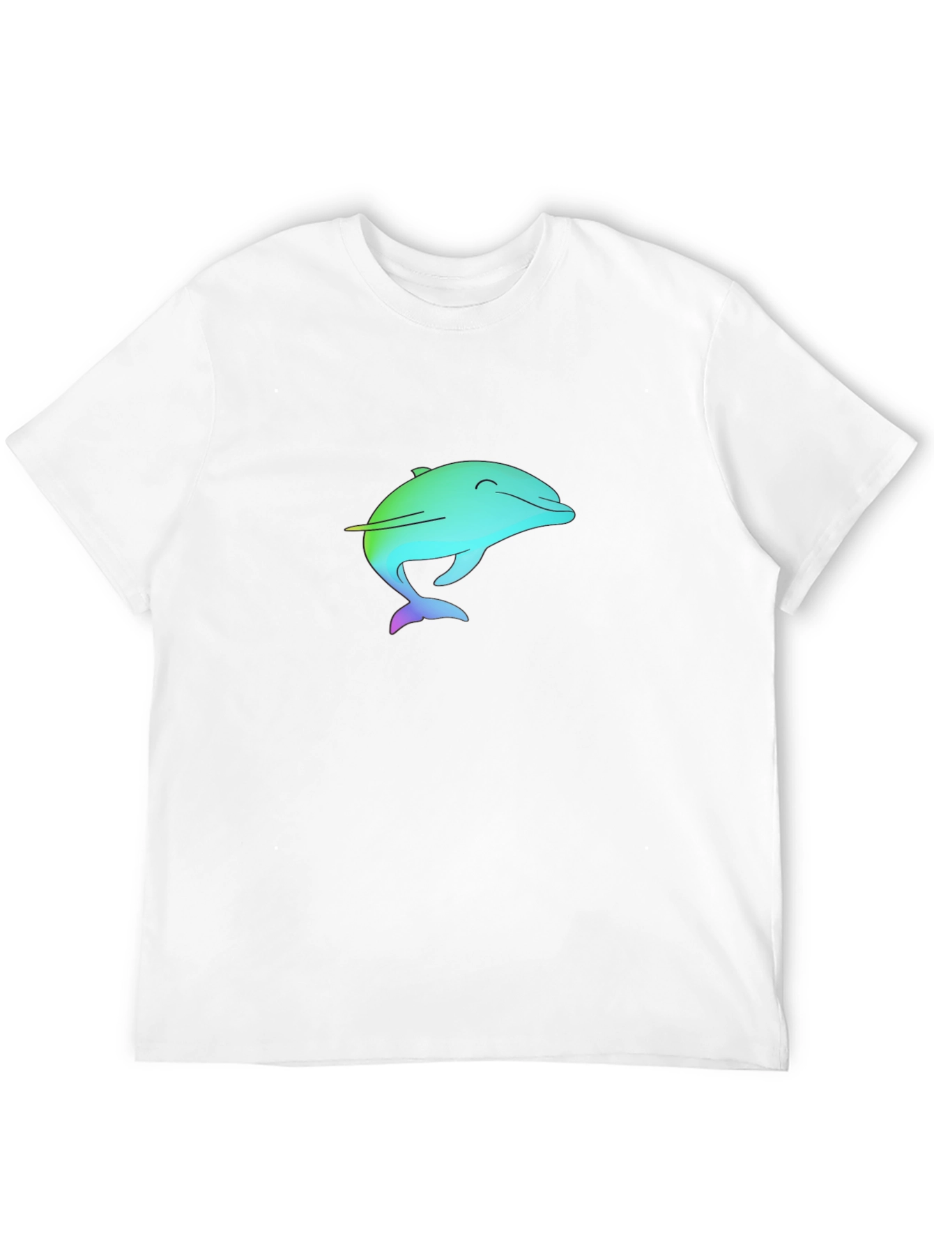 Rainbow Dolphin Graphic Black Tee