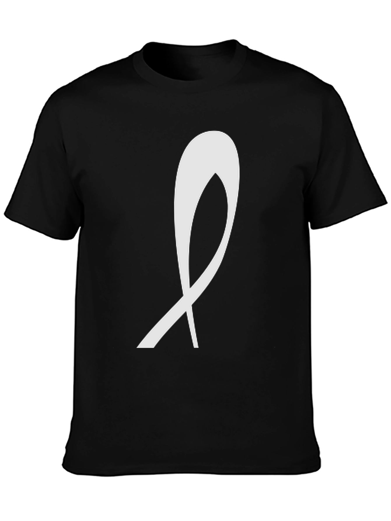 Modern Ribbon Graphic Black T-Shirt