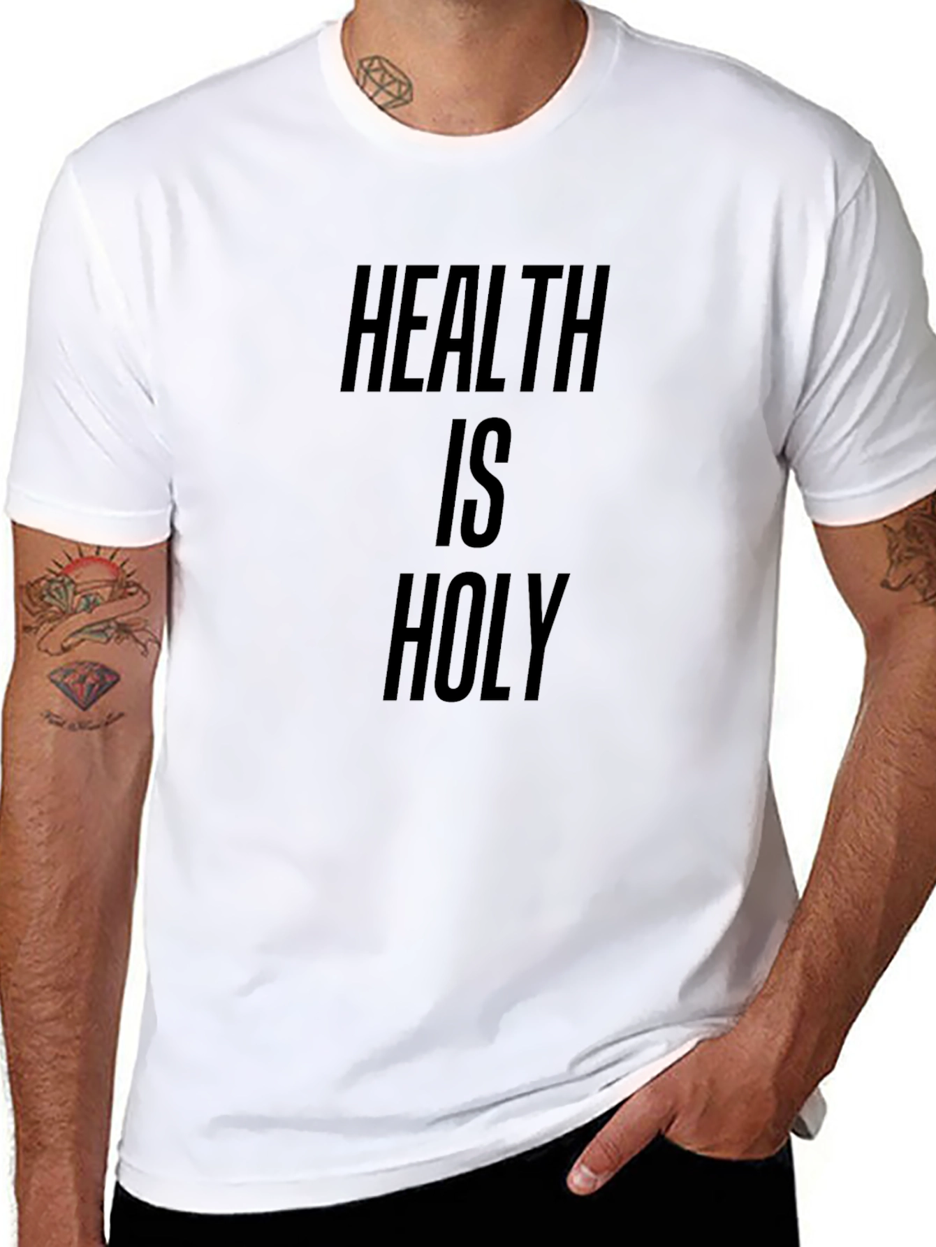 Health Is Holy Graphic Tee - Black