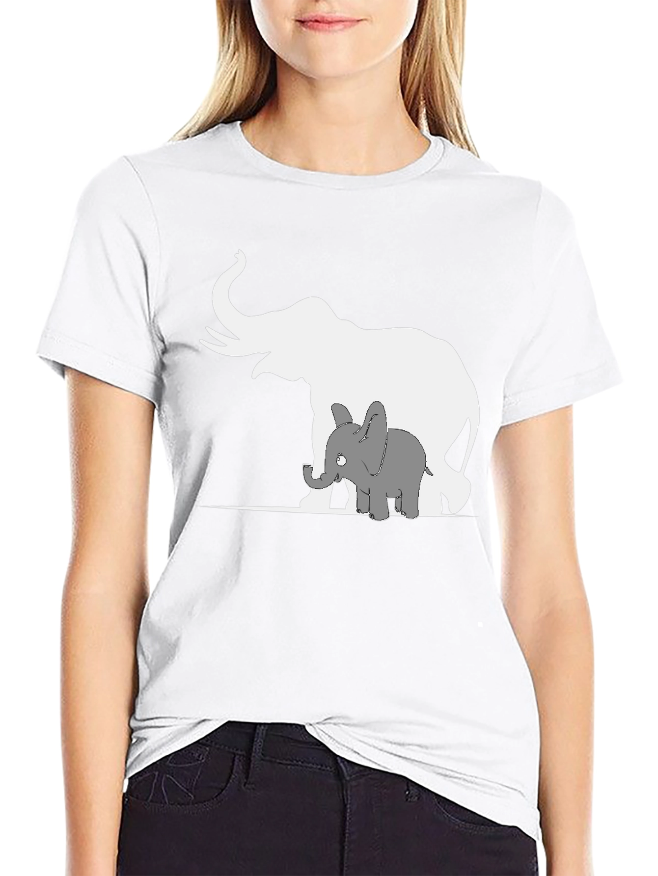 Elephant Family Graphic Tee - Black Cotton Casual Shirt