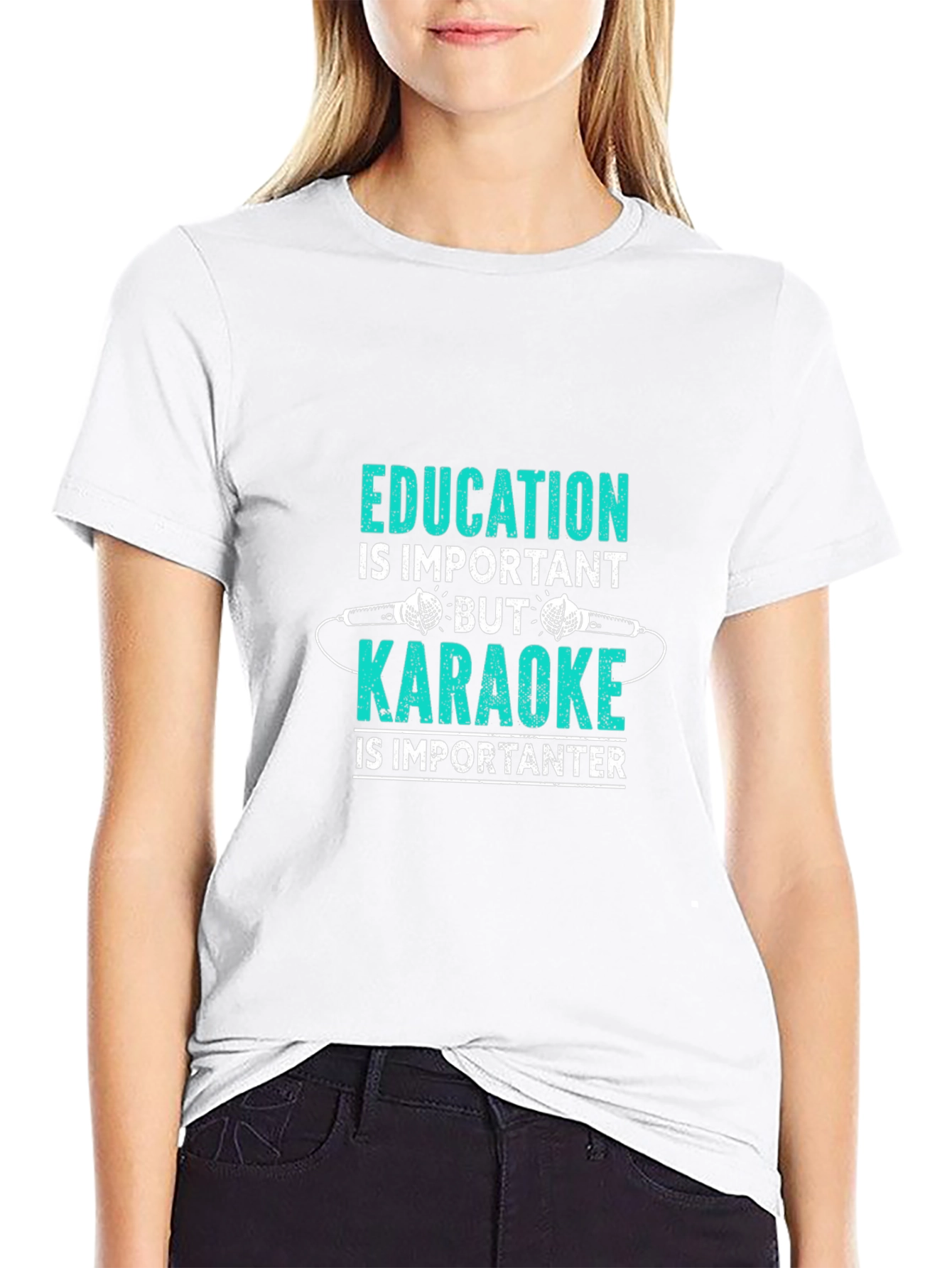 Education vs. Karaoke T-Shirt - Funny Music Lover Tee