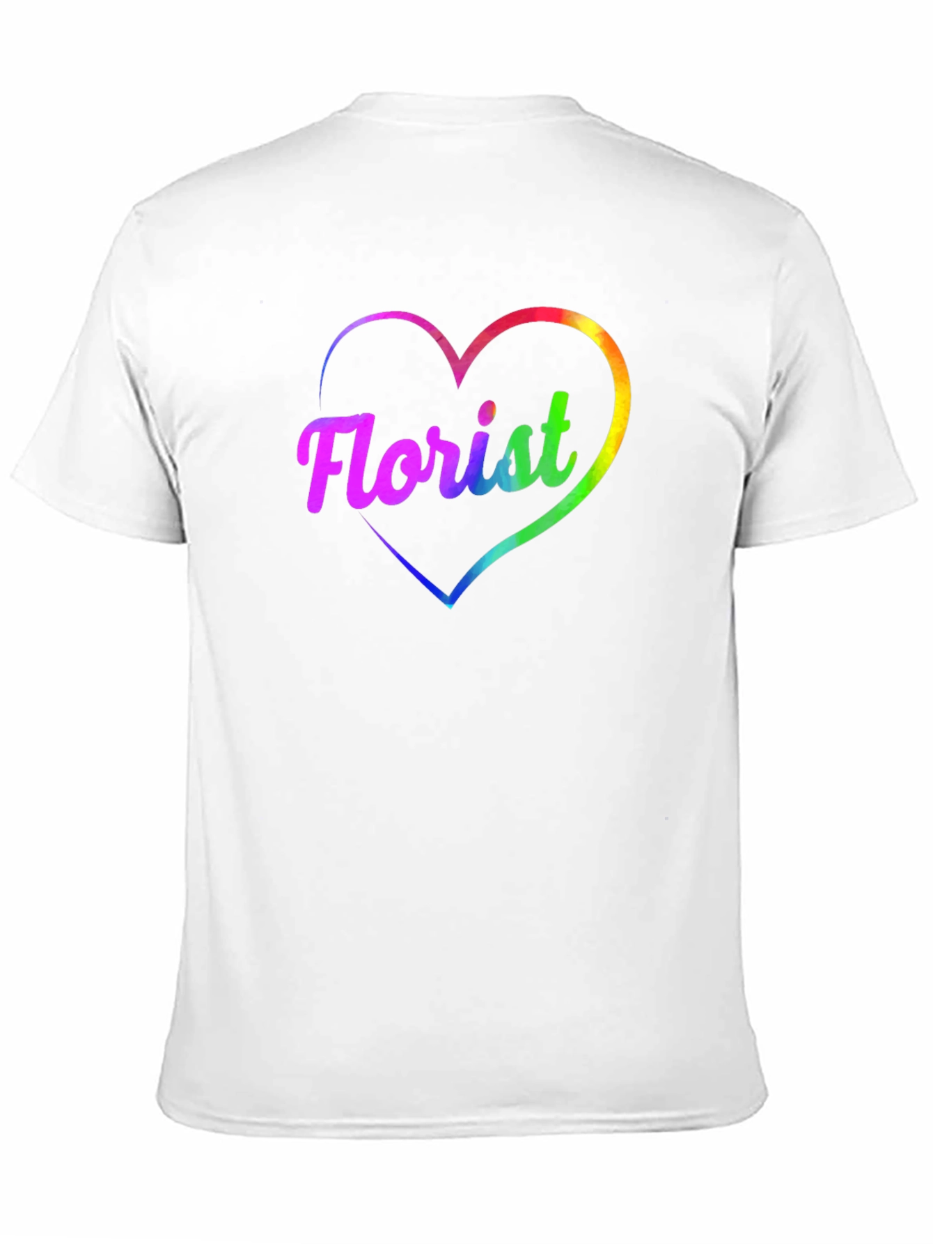 Rainbow Florist Heart Black T-Shirt