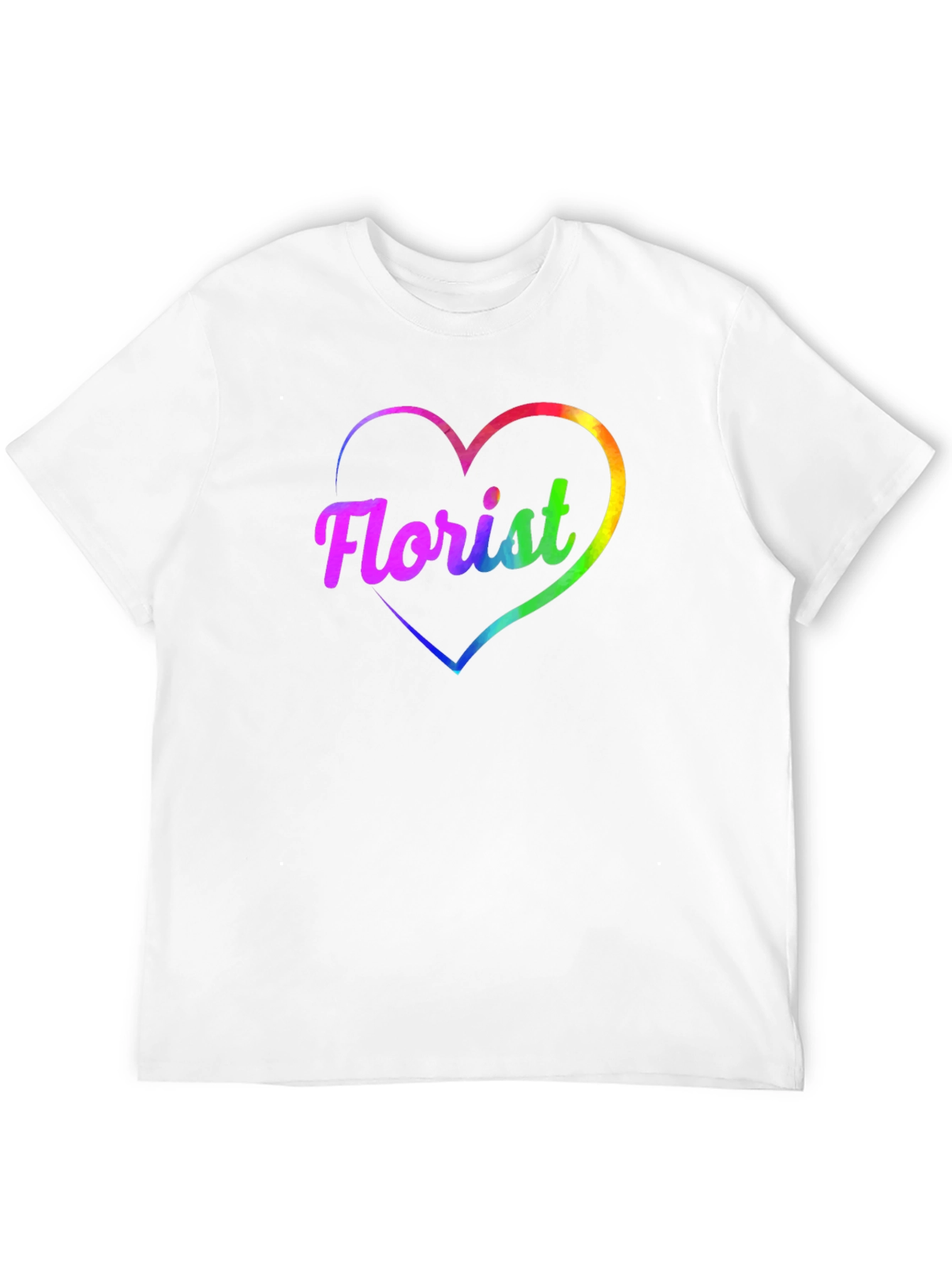 Rainbow Florist Heart Black T-Shirt