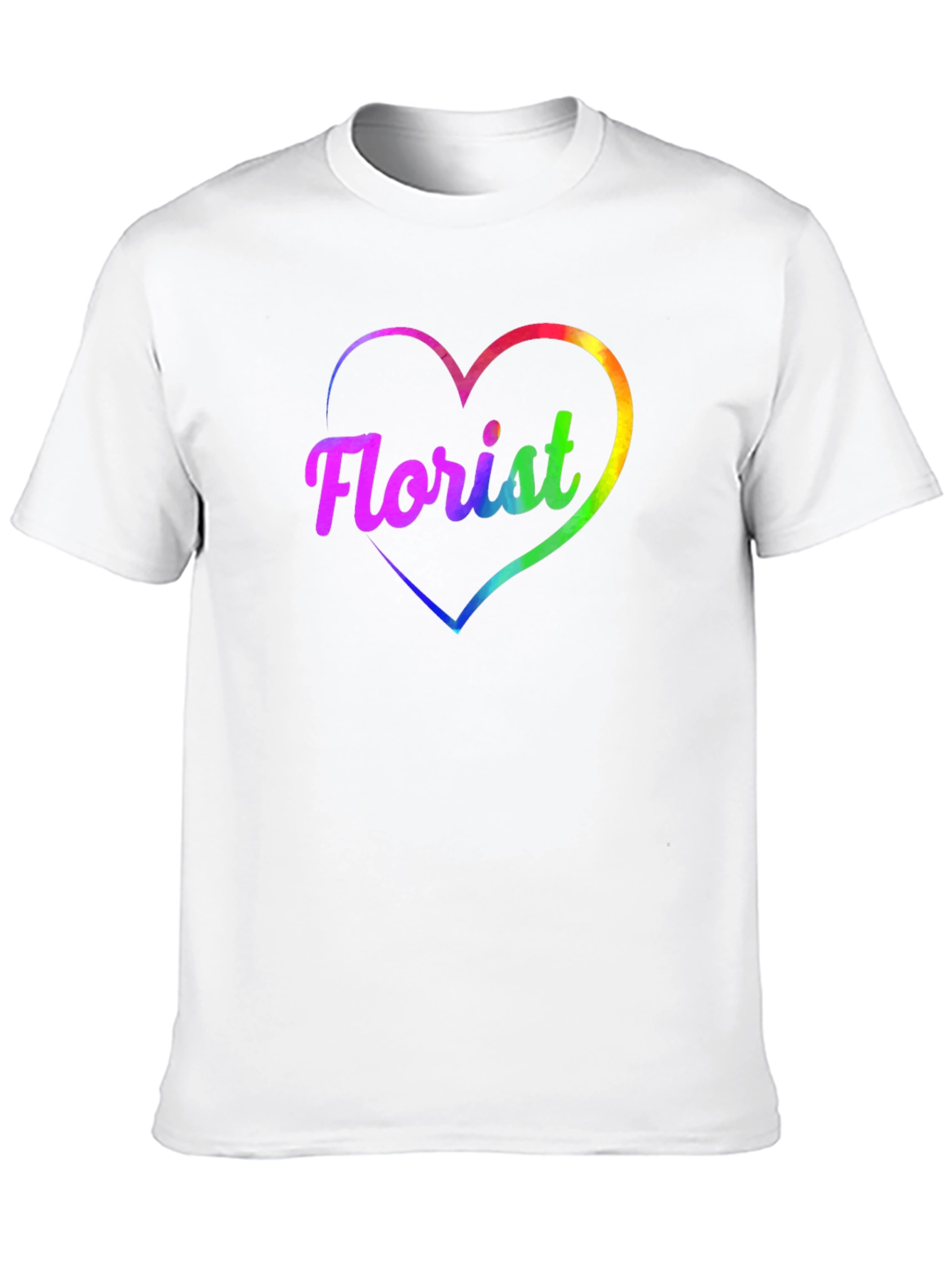 Rainbow Florist Heart Black T-Shirt