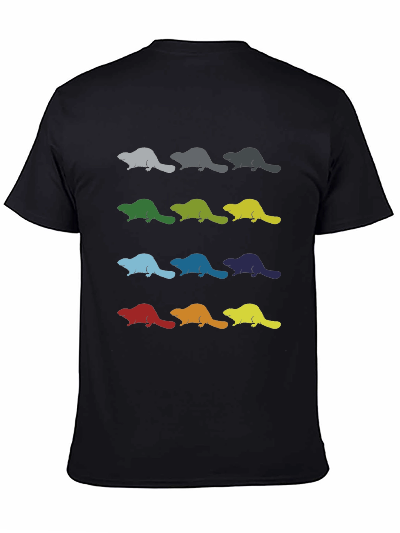 Colorful Beaver Pattern T-Shirt