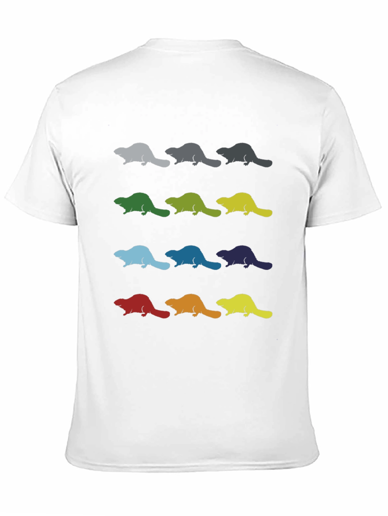 Colorful Beaver Pattern T-Shirt