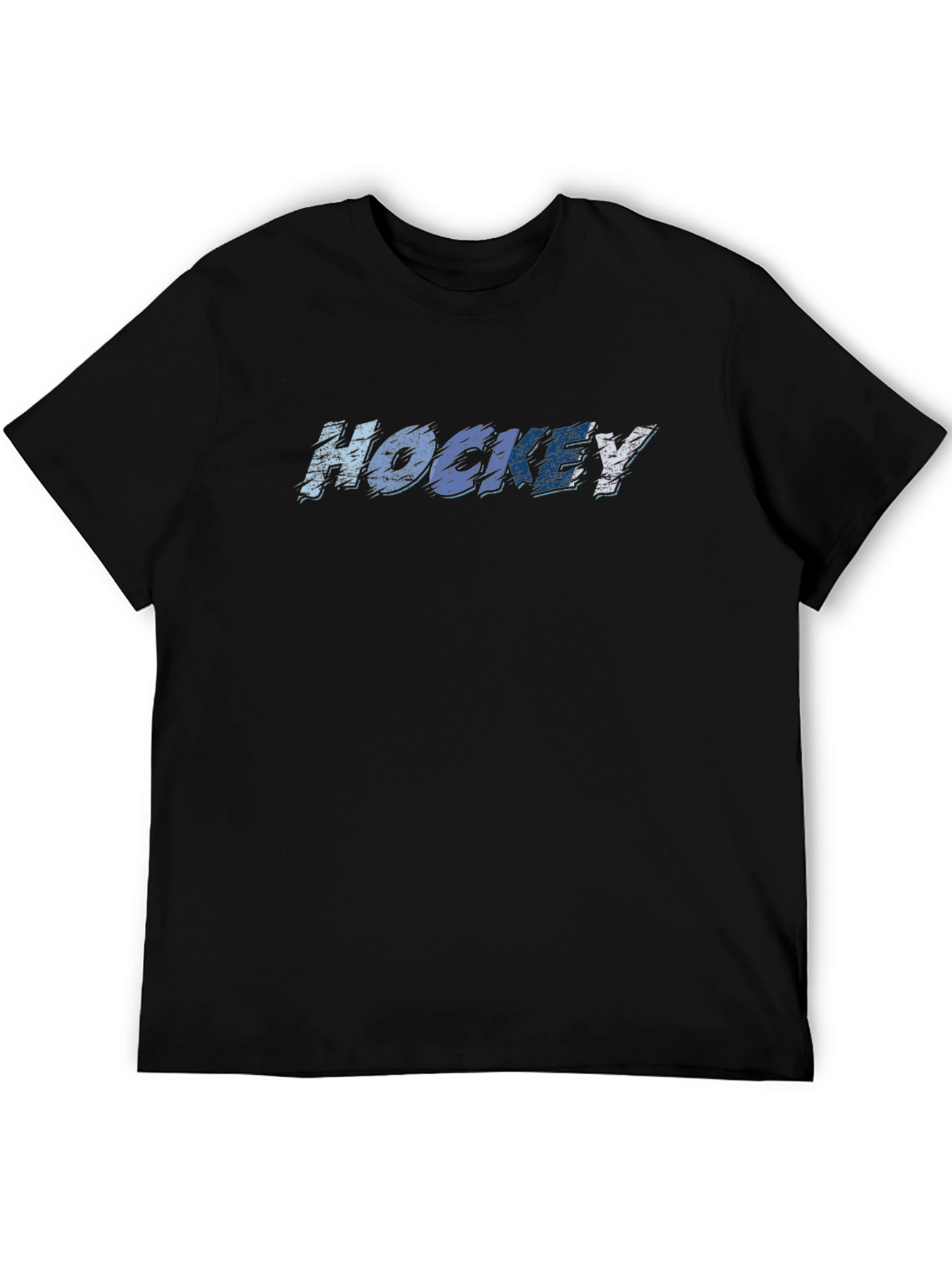 Hockey Graphic Tee - Black Cotton T-Shirt