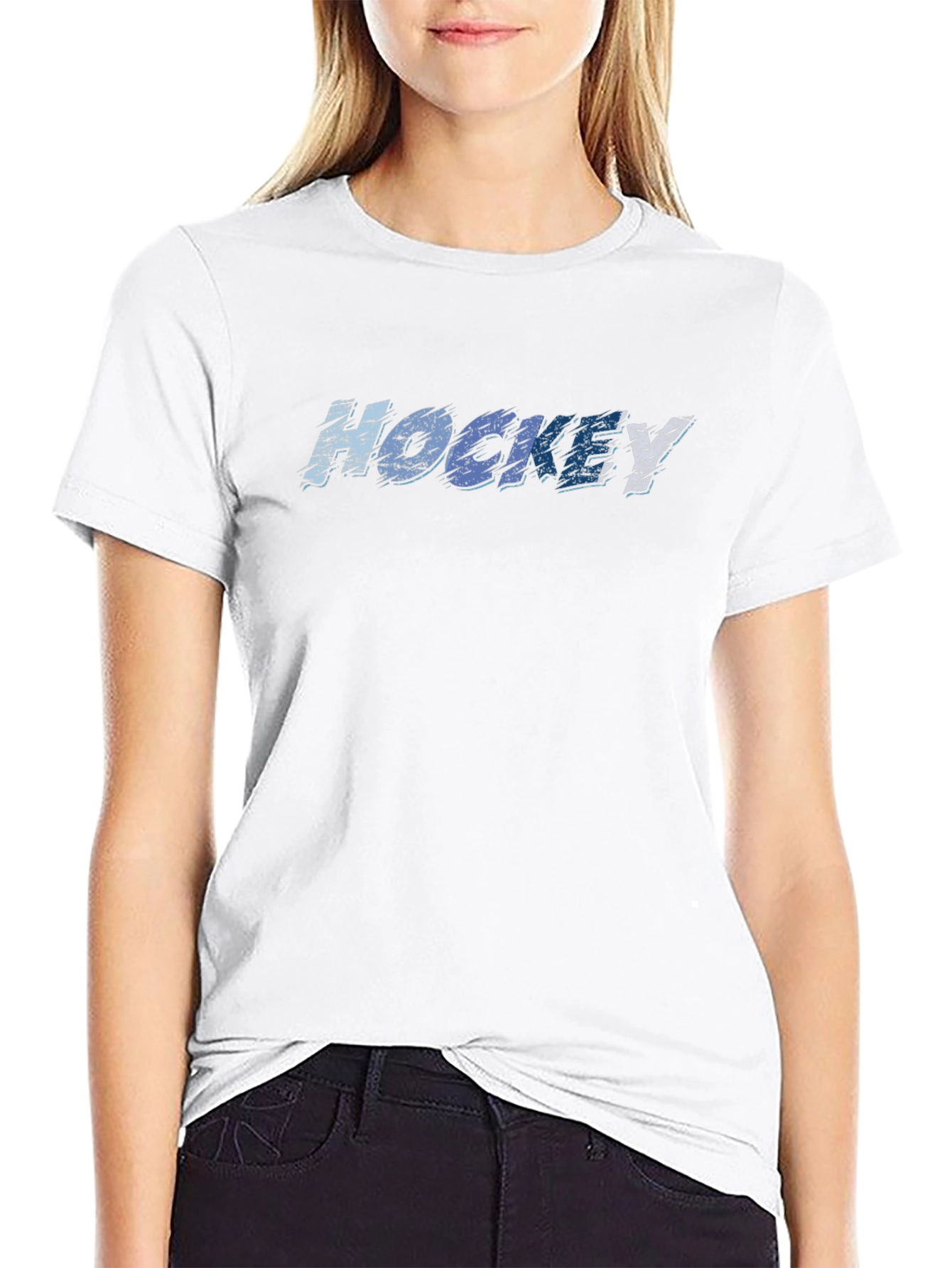 Hockey Graphic Tee - Black Cotton T-Shirt