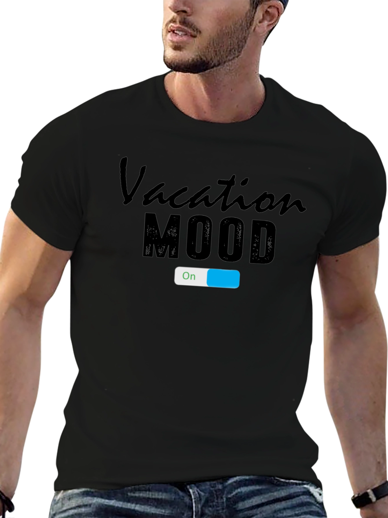 Vacation Mode On T-Shirt - Black Graphic Tee