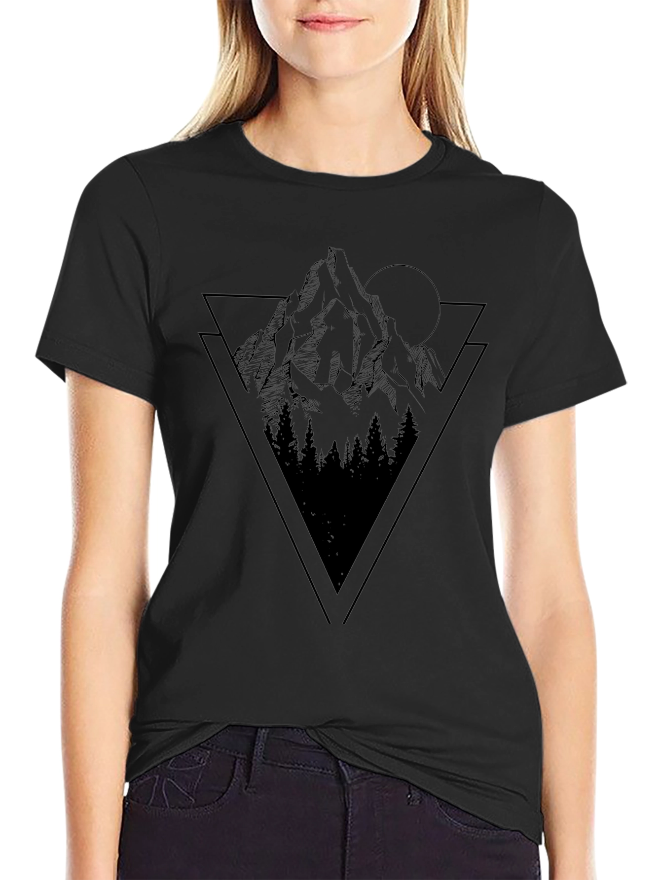 Mountain Triangle Graphic Tee - Black