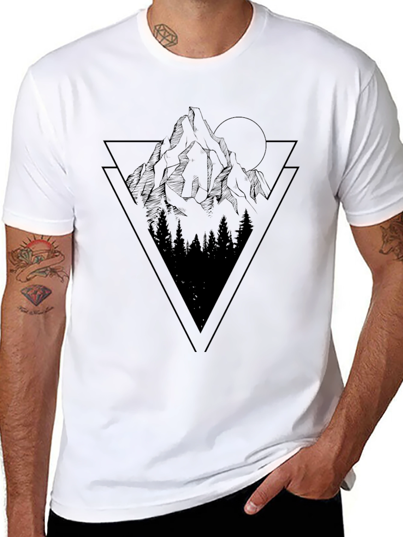 Mountain Triangle Graphic Tee - Black