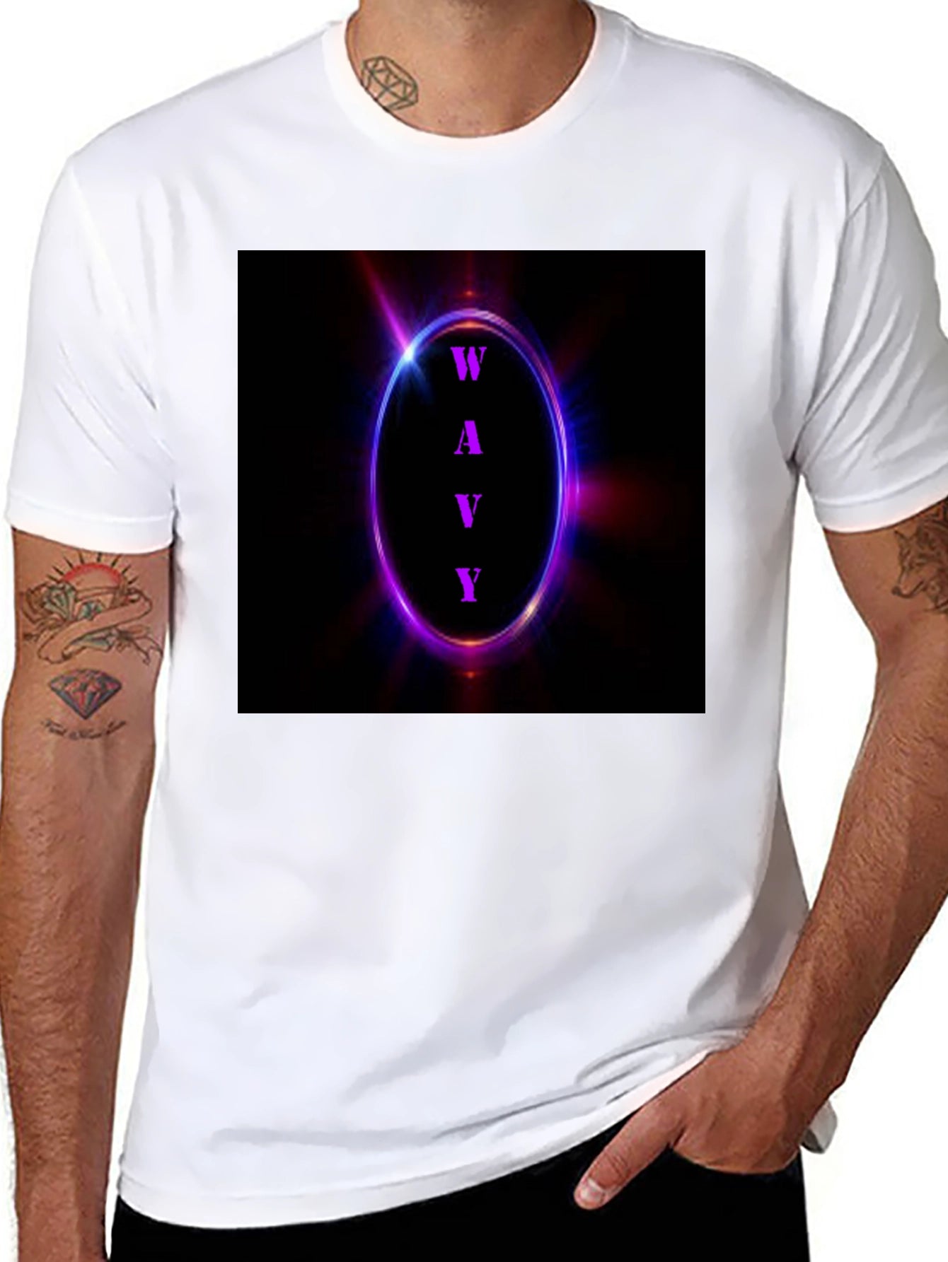 Wavy Graphic Tee - Neon Edge Style