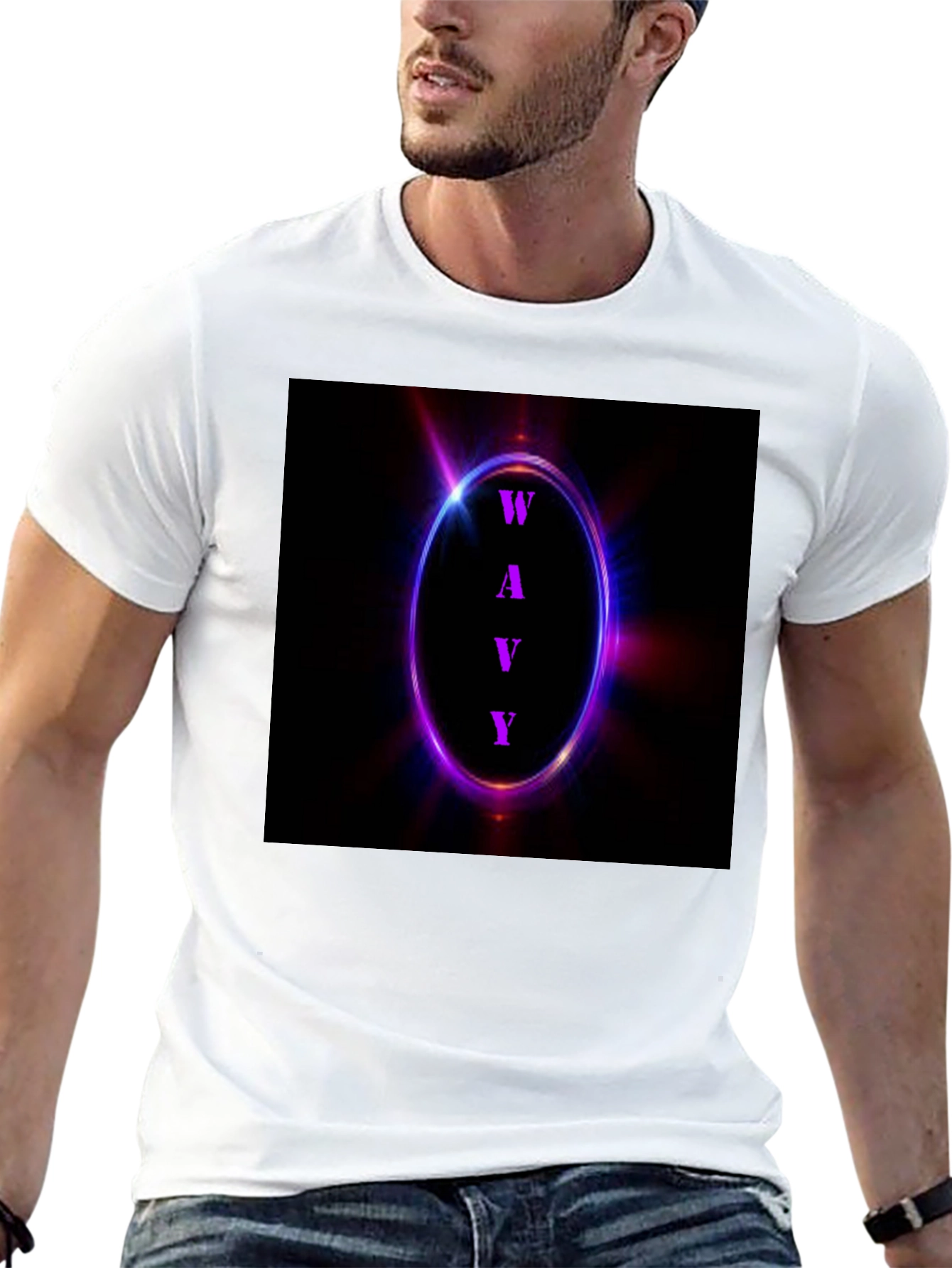 Wavy Graphic Tee - Neon Edge Style