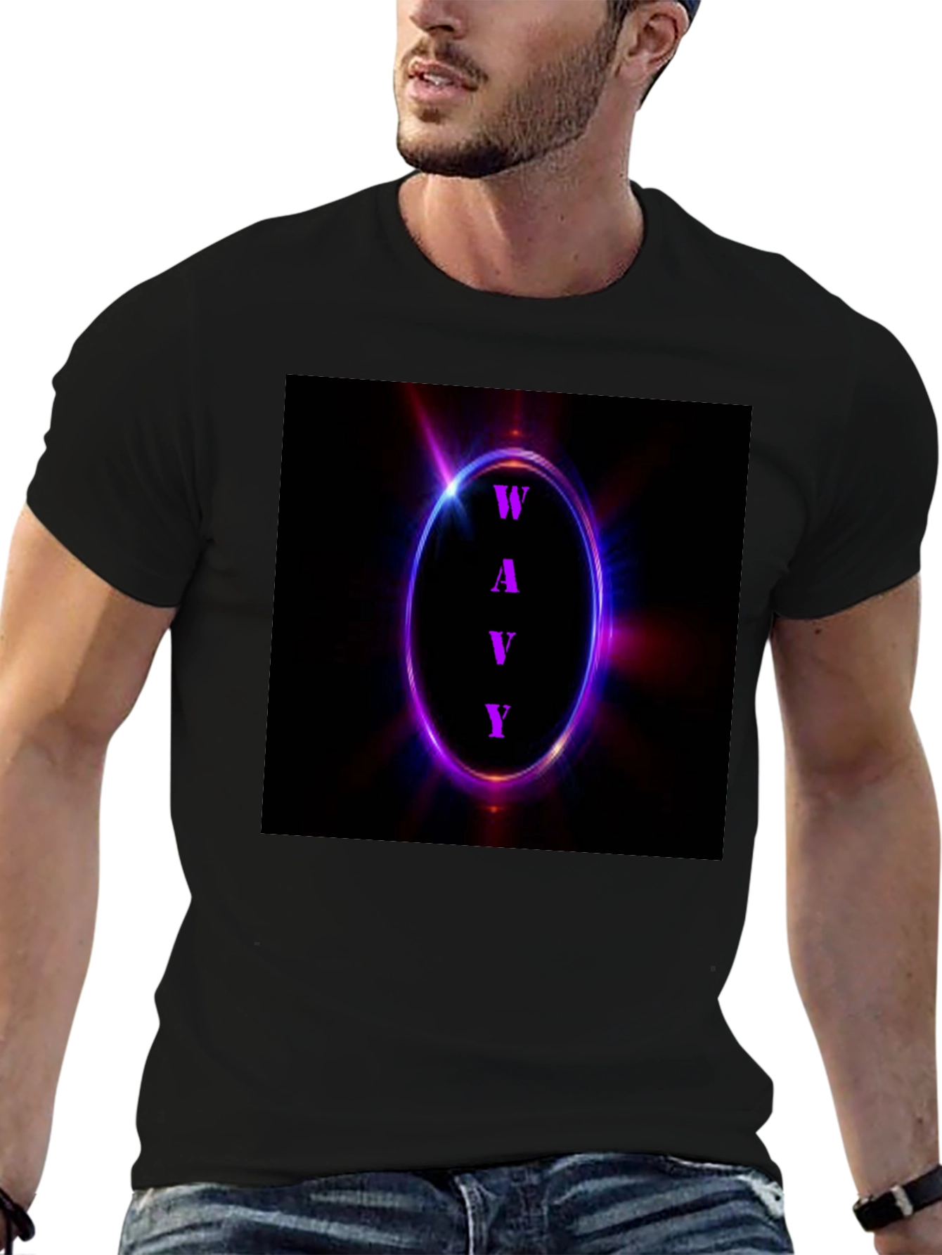 Wavy Graphic Tee - Neon Edge Style