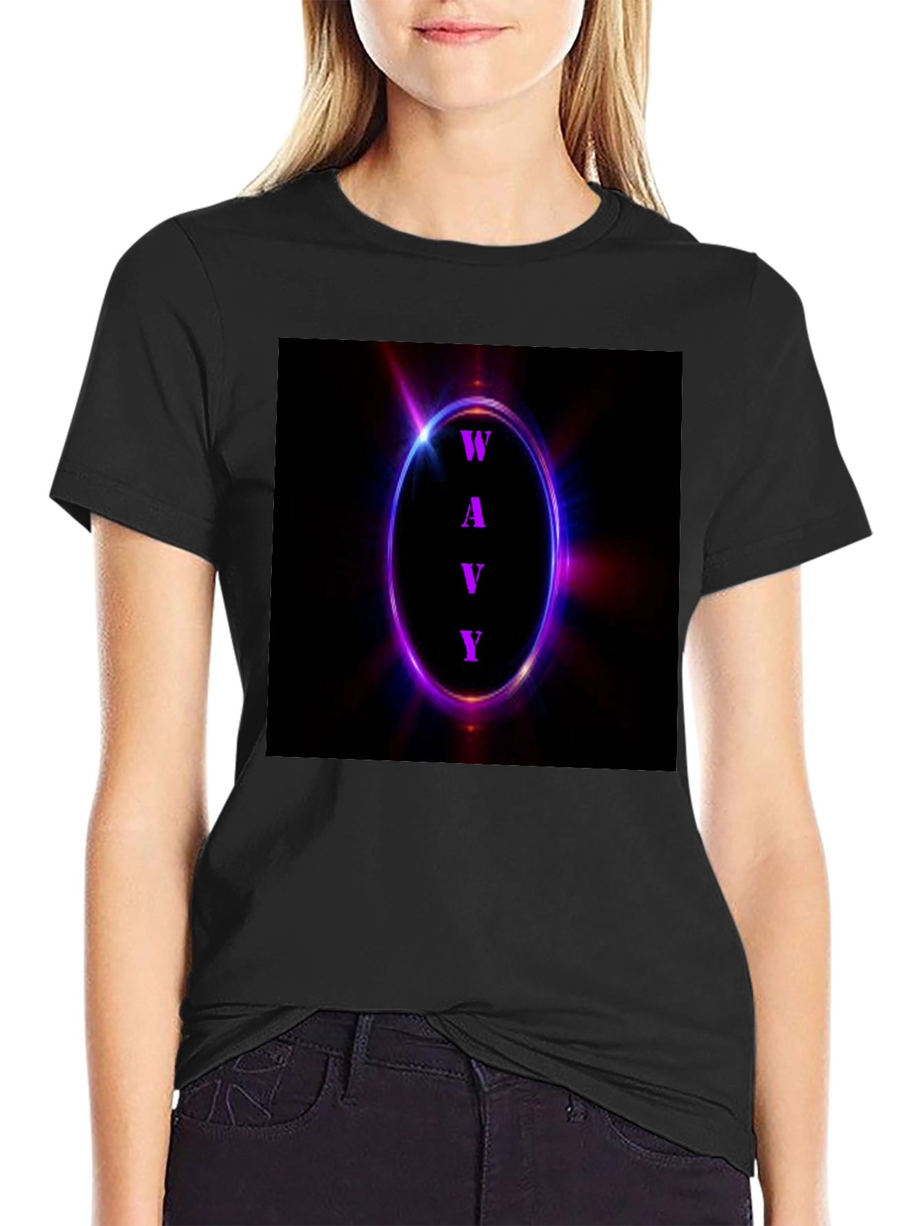 Wavy Graphic Tee - Neon Edge Style