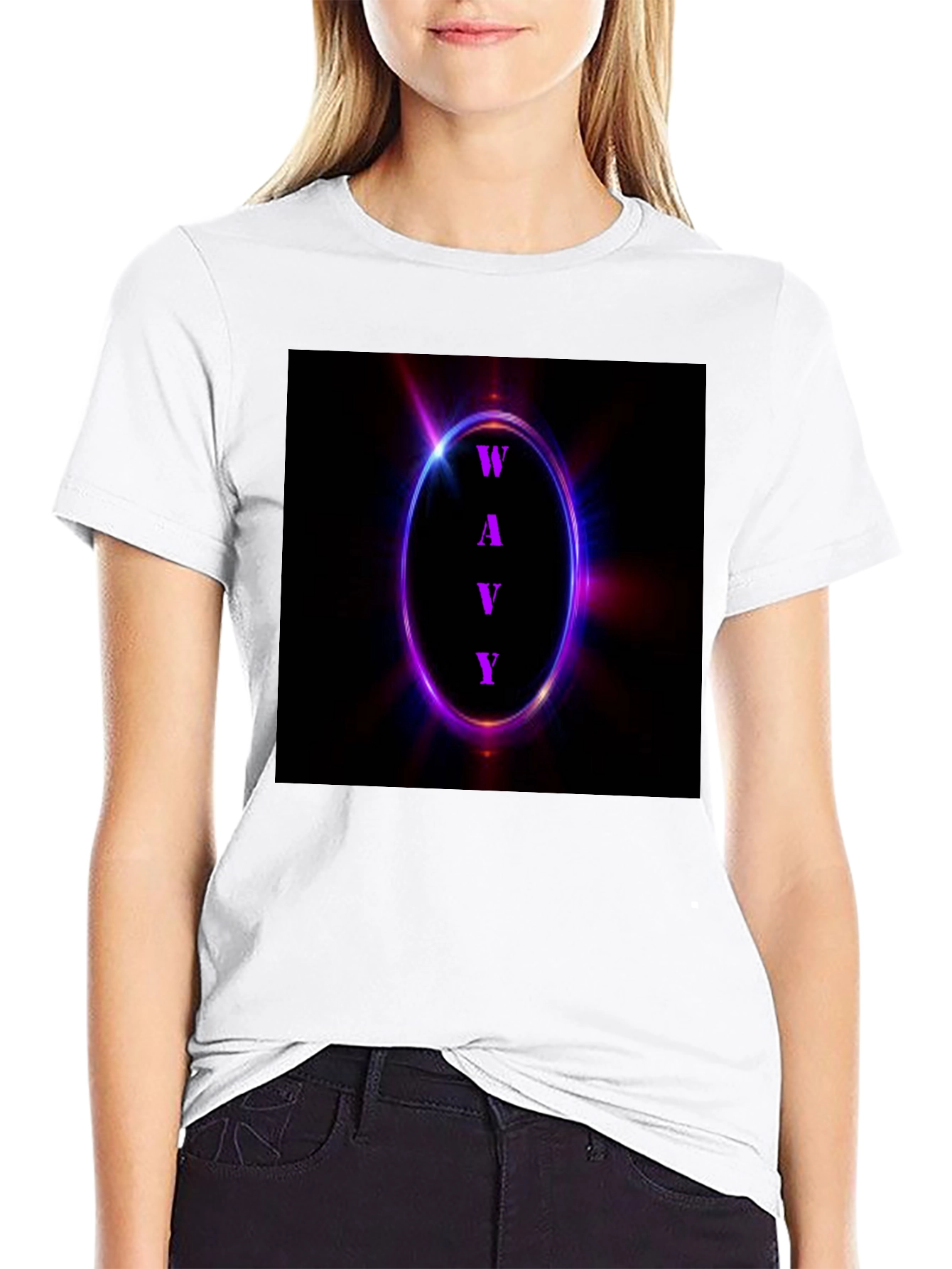 Wavy Graphic Tee - Neon Edge Style