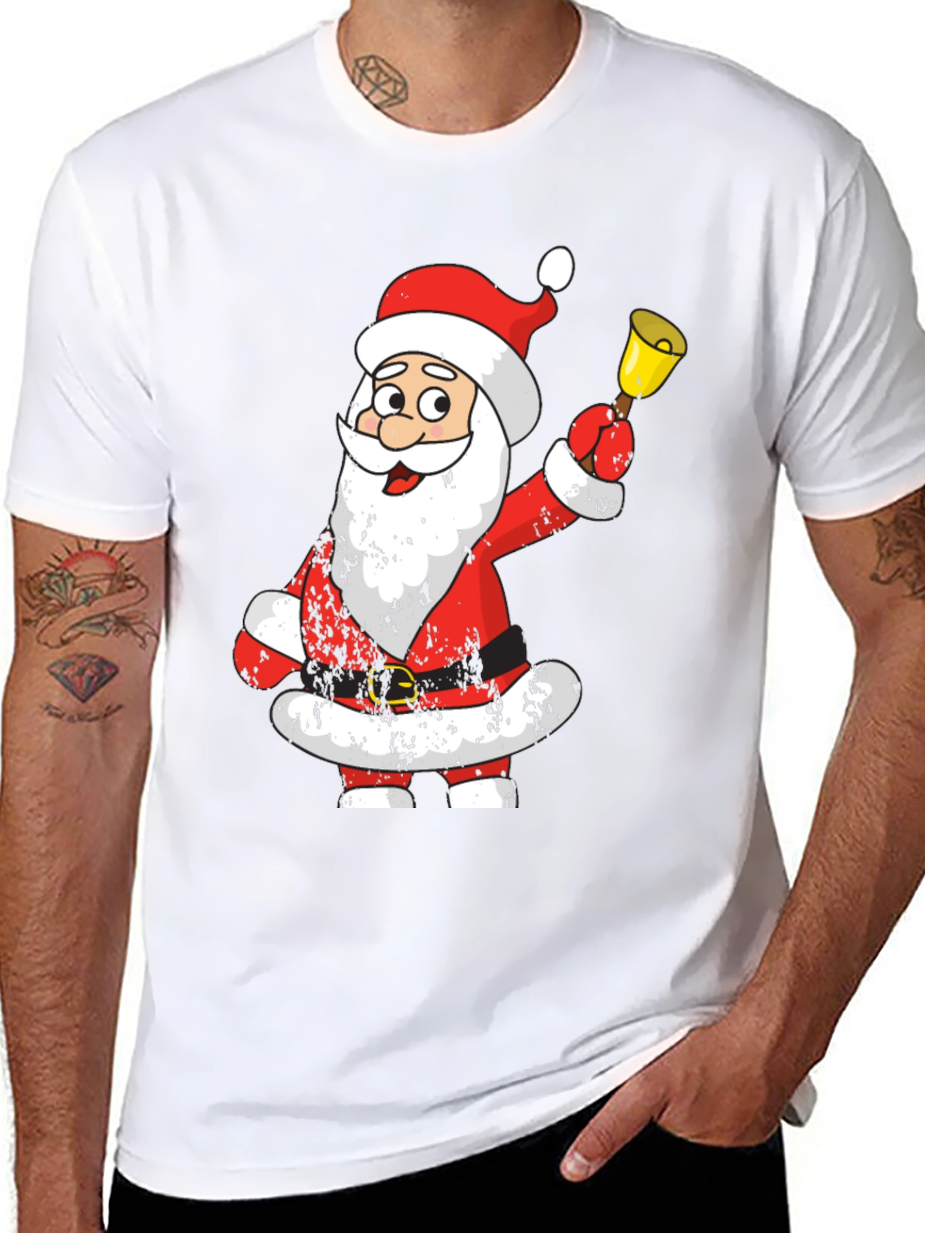 Festive Santa Graphic Tee - Holiday Cheer
