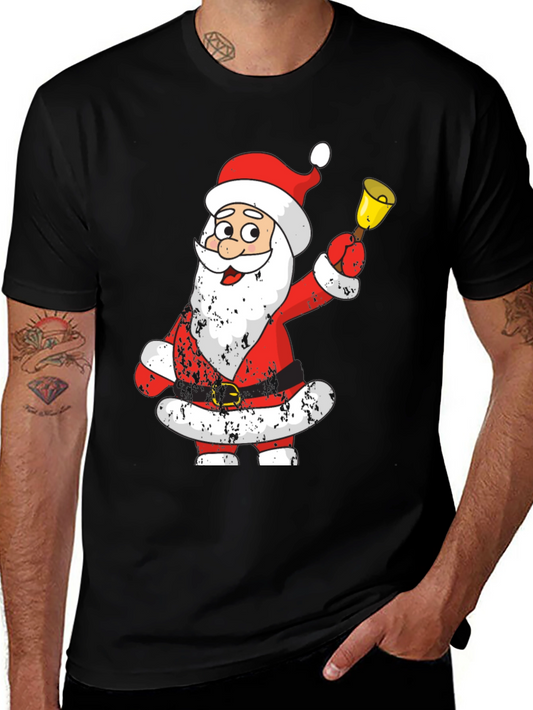 Festive Santa Graphic Tee - Holiday Cheer