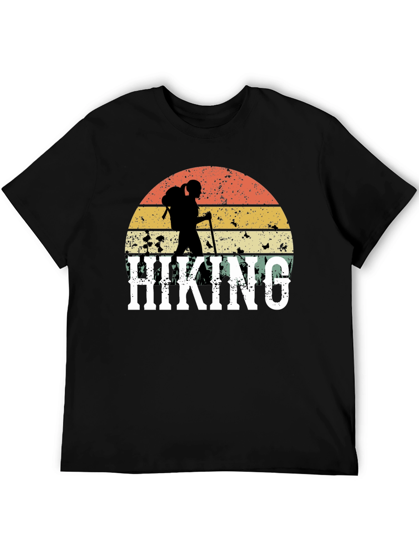 Hiking Graphic T-Shirt - Retro Sunset Design