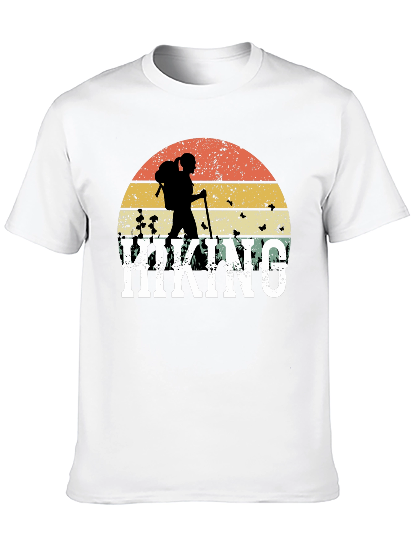 Hiking Graphic T-Shirt - Retro Sunset Design