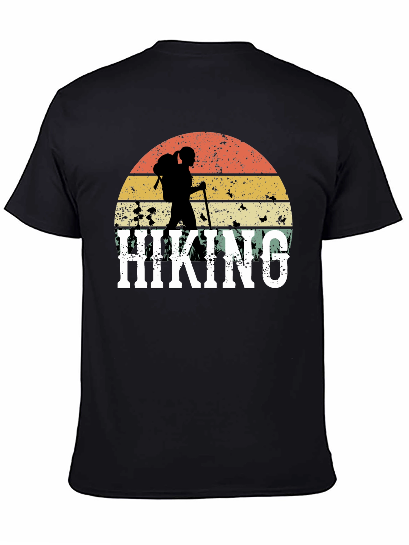 Hiking Graphic T-Shirt - Retro Sunset Design