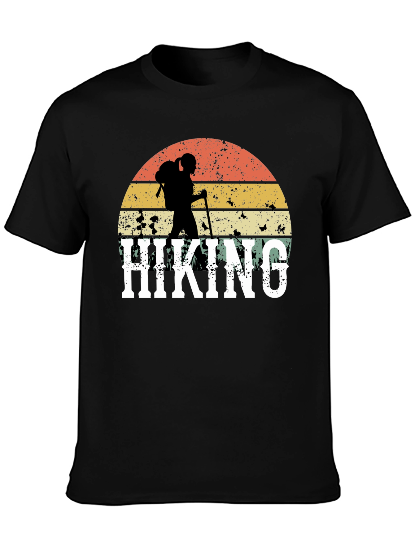 Hiking Graphic T-Shirt - Retro Sunset Design