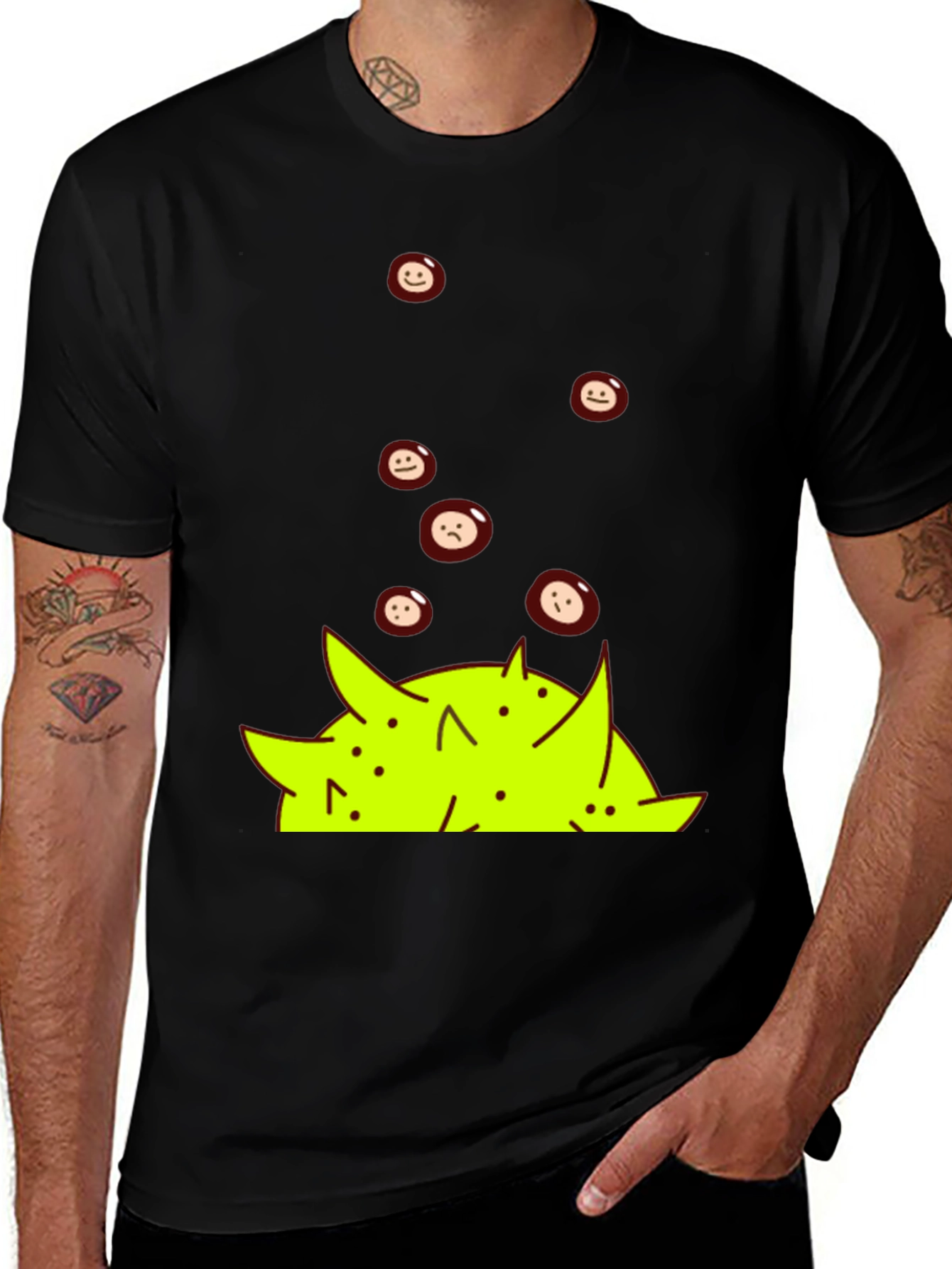 Emoji Pile Black T-Shirt