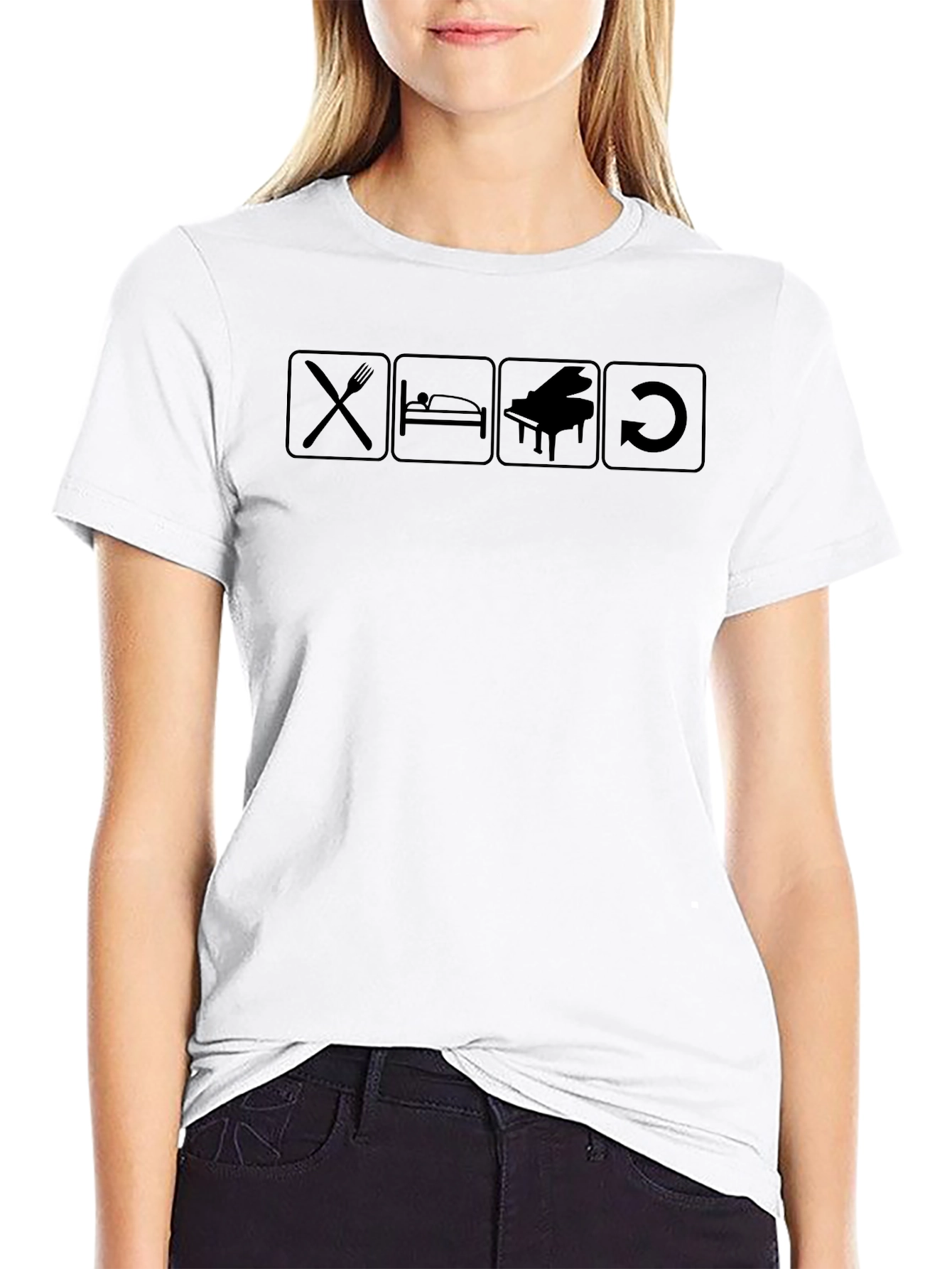Eat Sleep Piano Repeat T-Shirt - Musician Gift