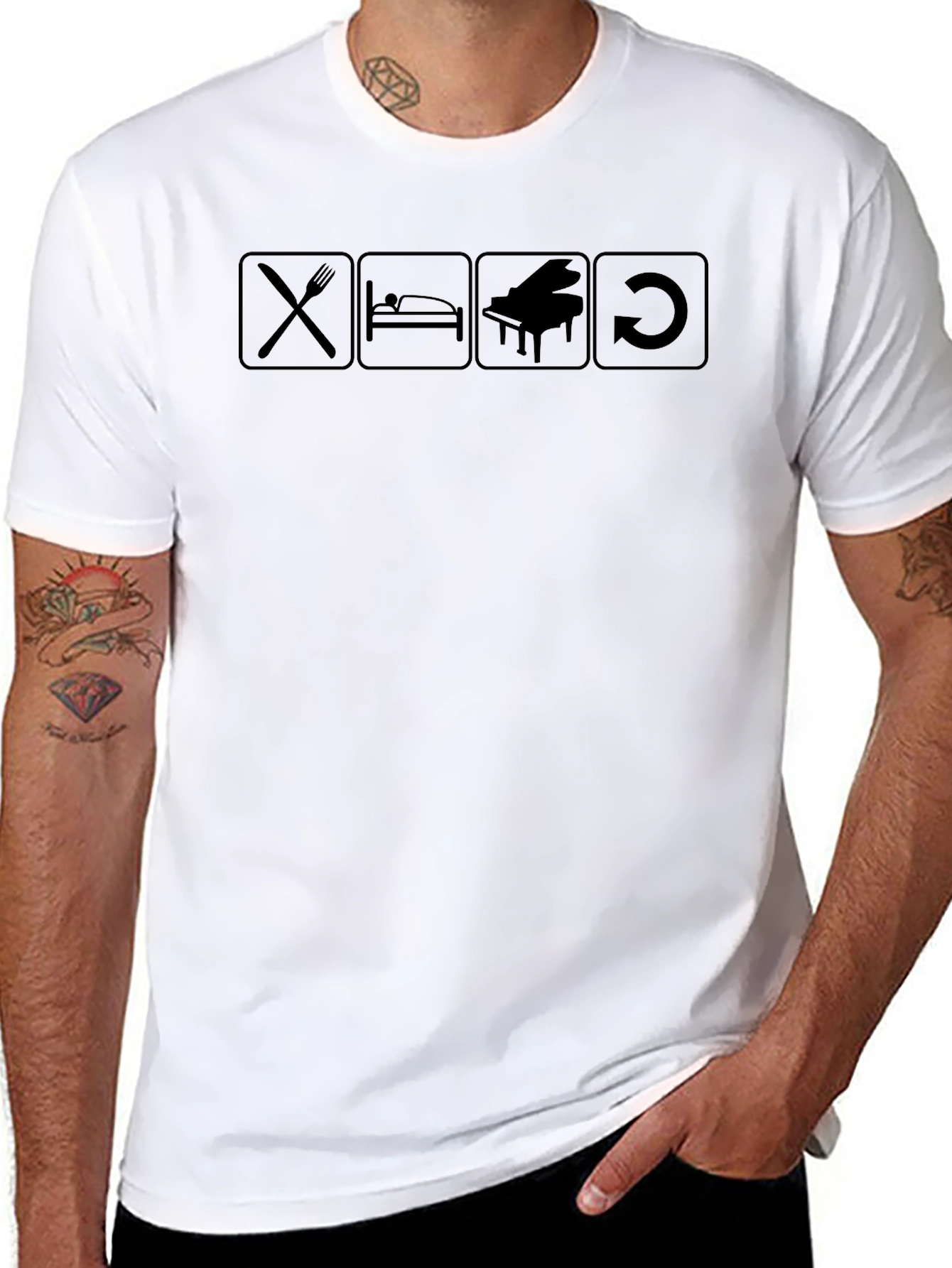 Eat Sleep Piano Repeat T-Shirt - Musician Gift