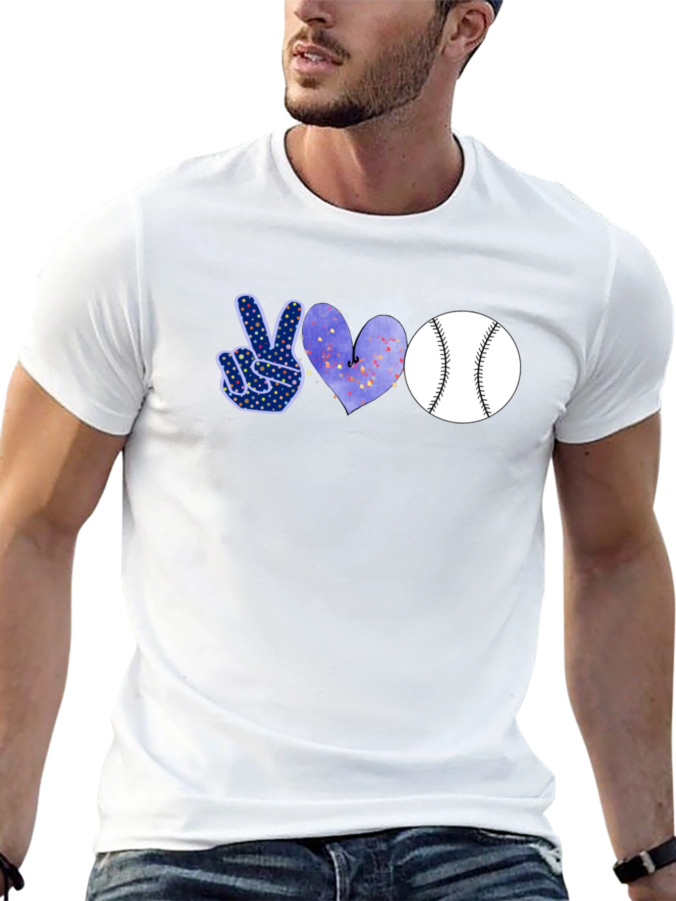 Peace Love Baseball T-Shirt