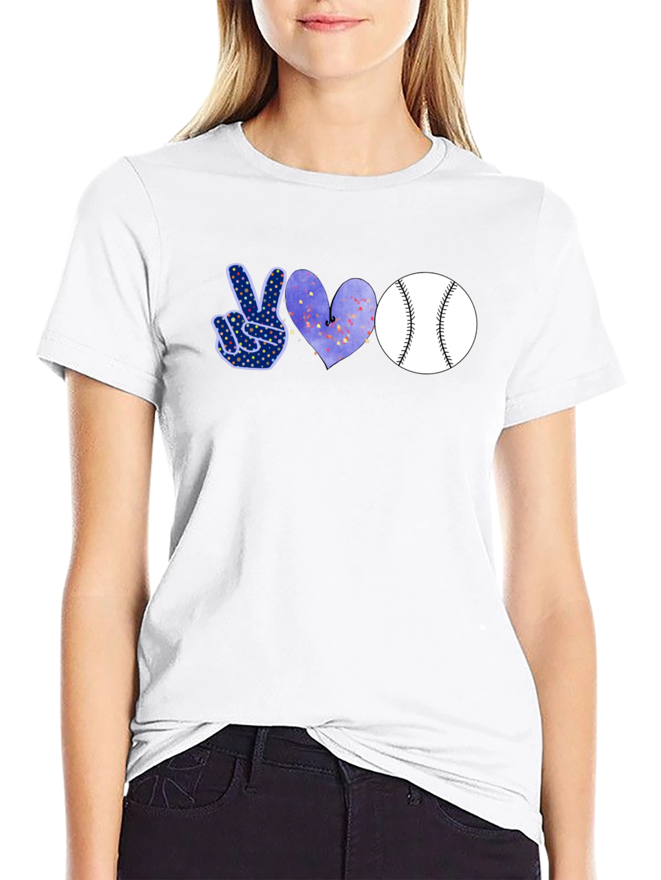 Peace Love Baseball T-Shirt