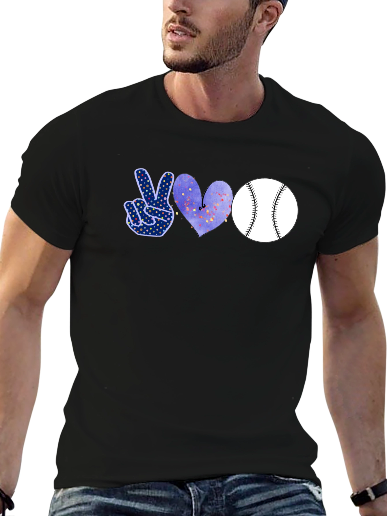 Peace Love Baseball T-Shirt
