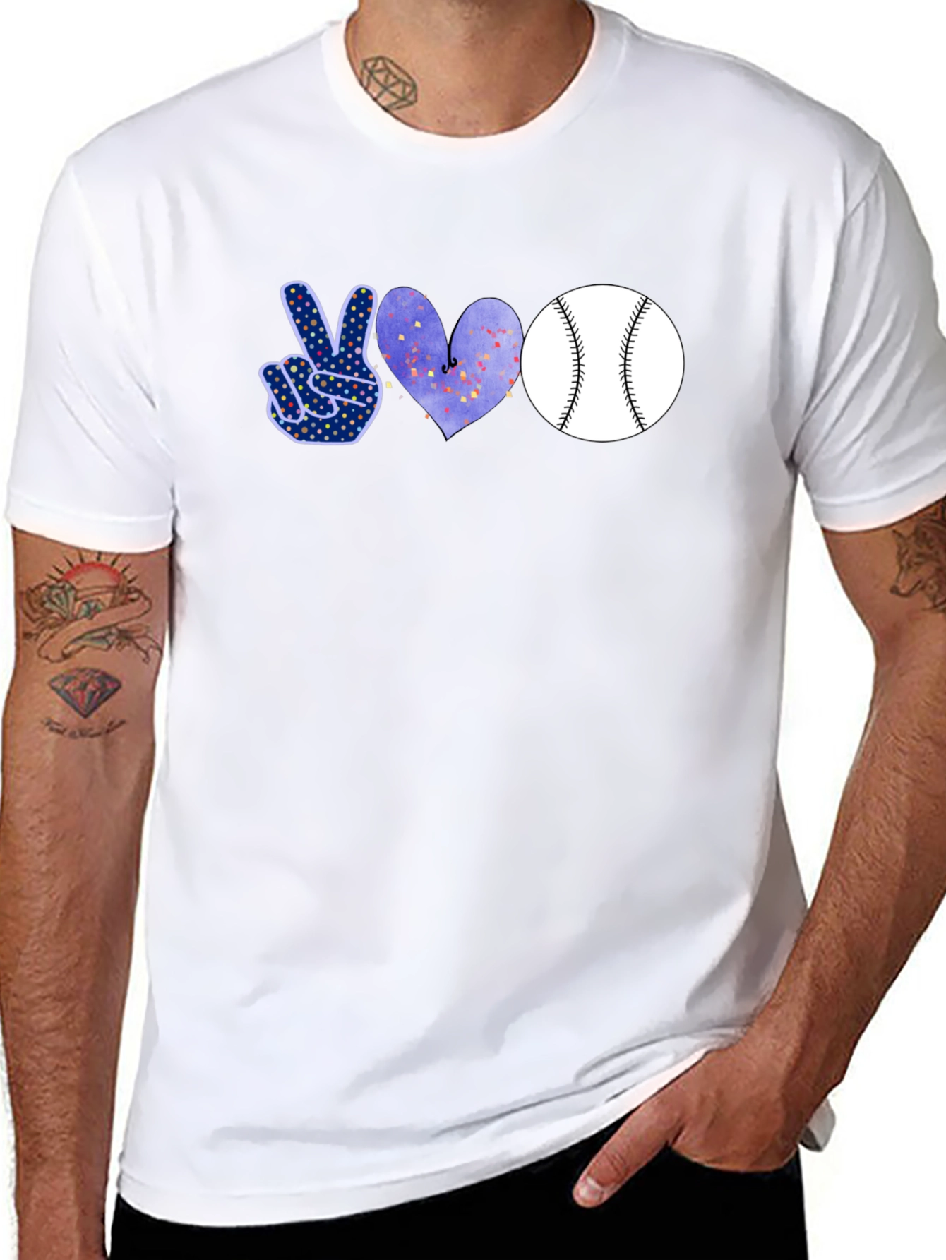 Peace Love Baseball T-Shirt