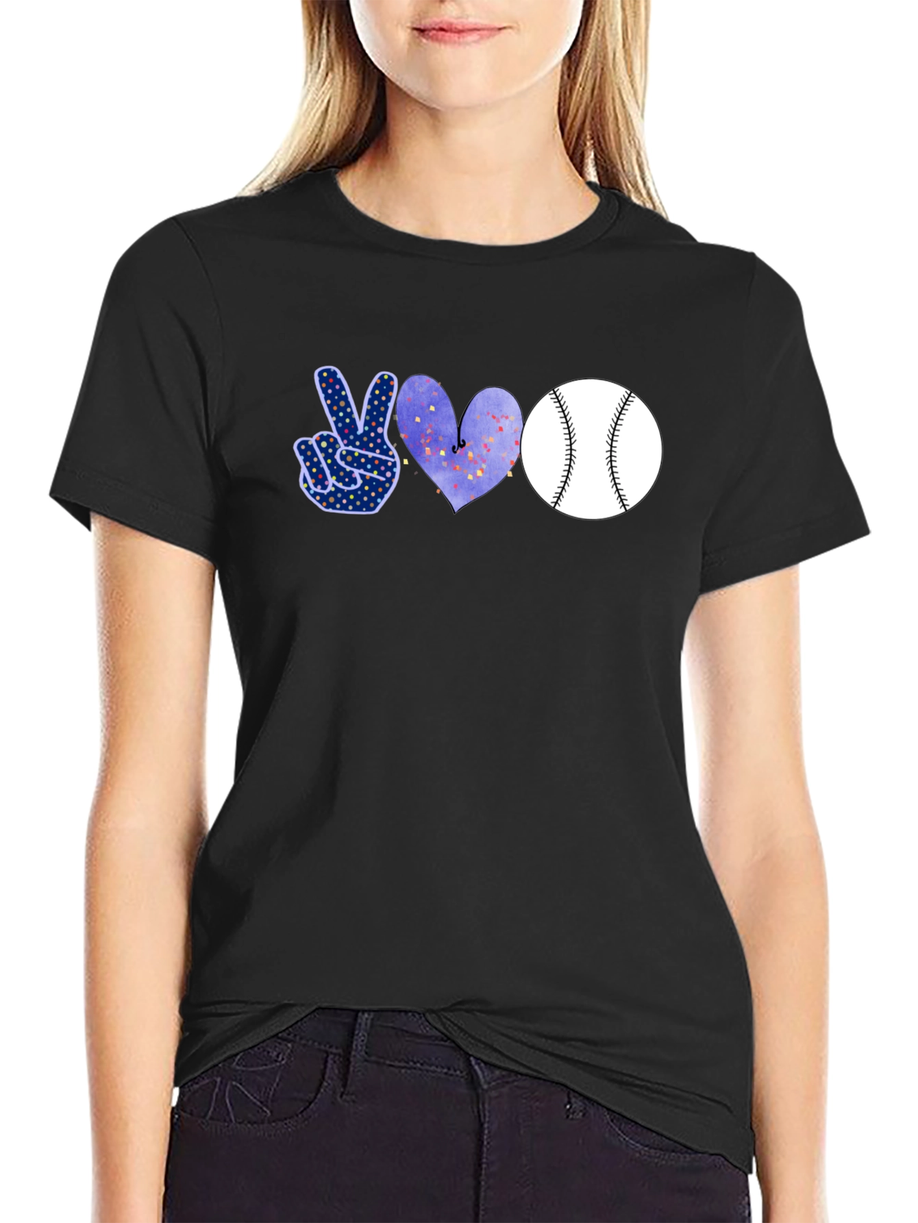 Peace Love Baseball T-Shirt