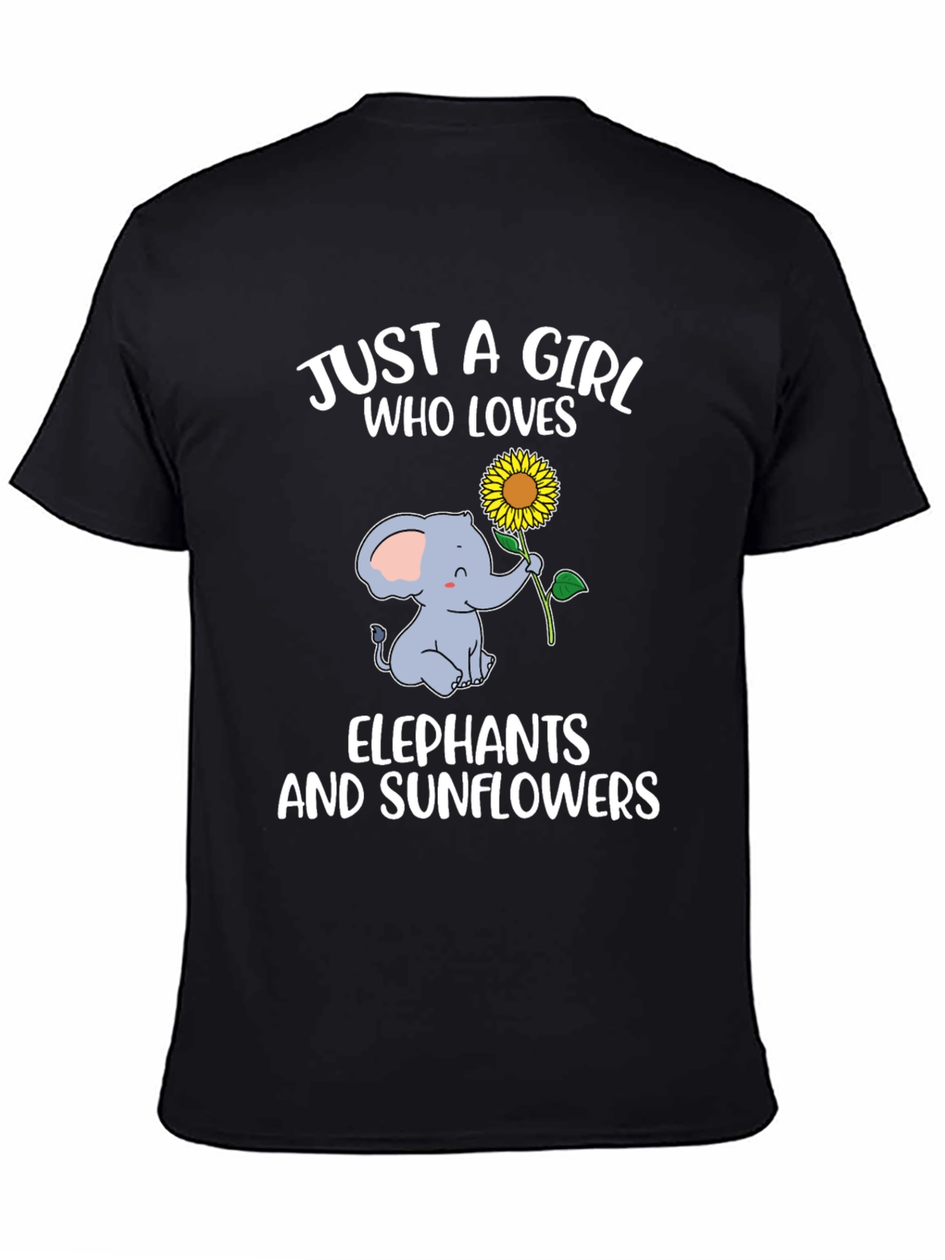 Girl Loves Elephants & Sunflowers T-Shirt