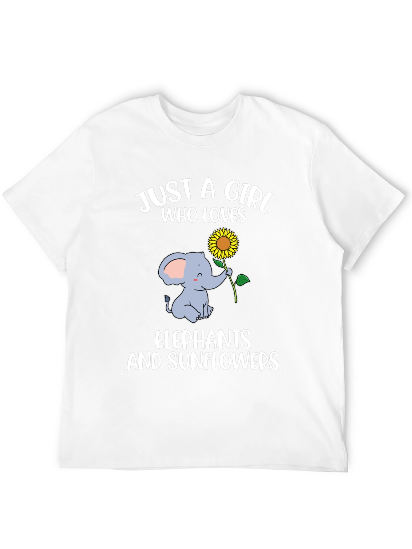 Girl Loves Elephants & Sunflowers T-Shirt