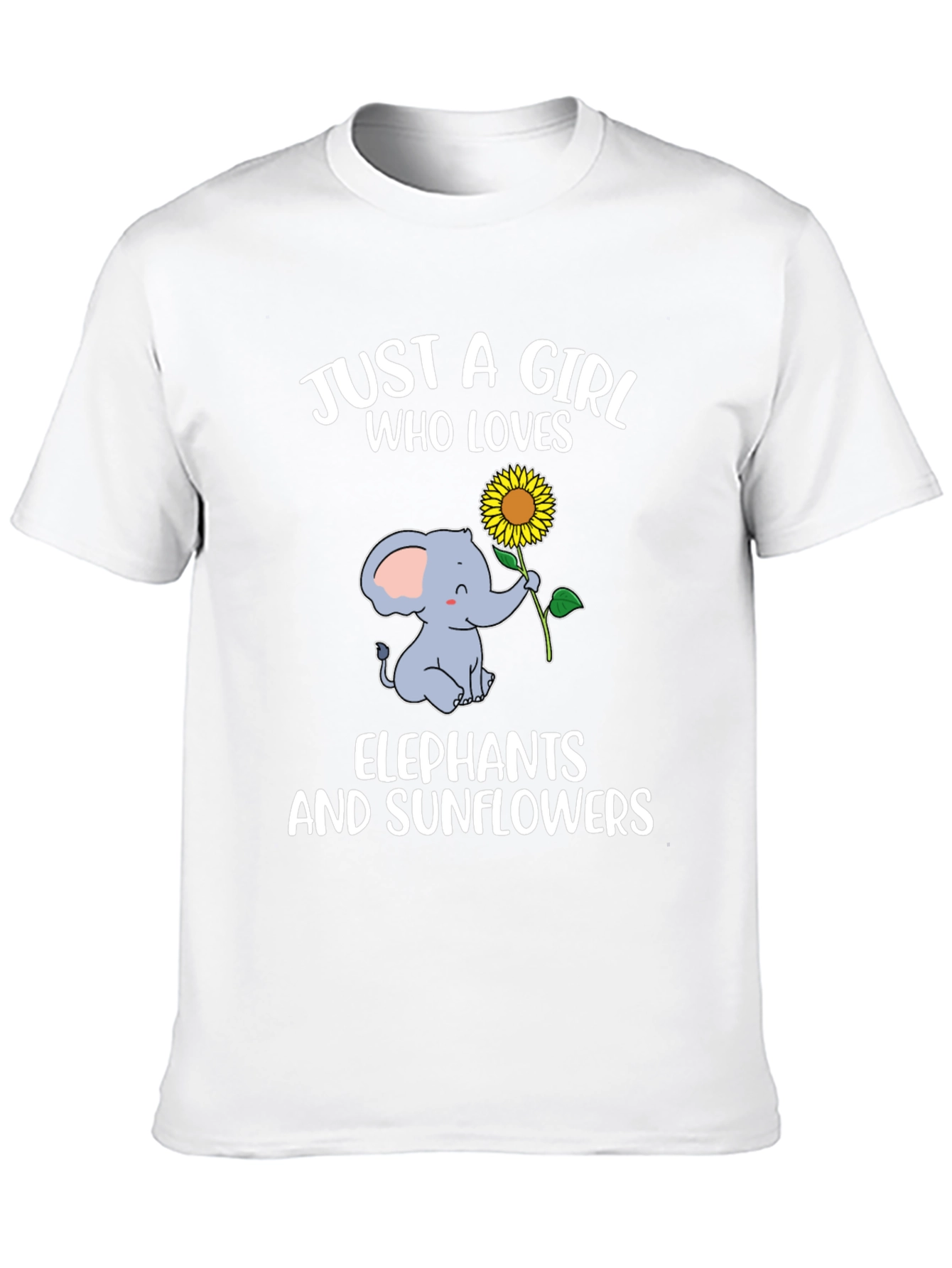 Girl Loves Elephants & Sunflowers T-Shirt