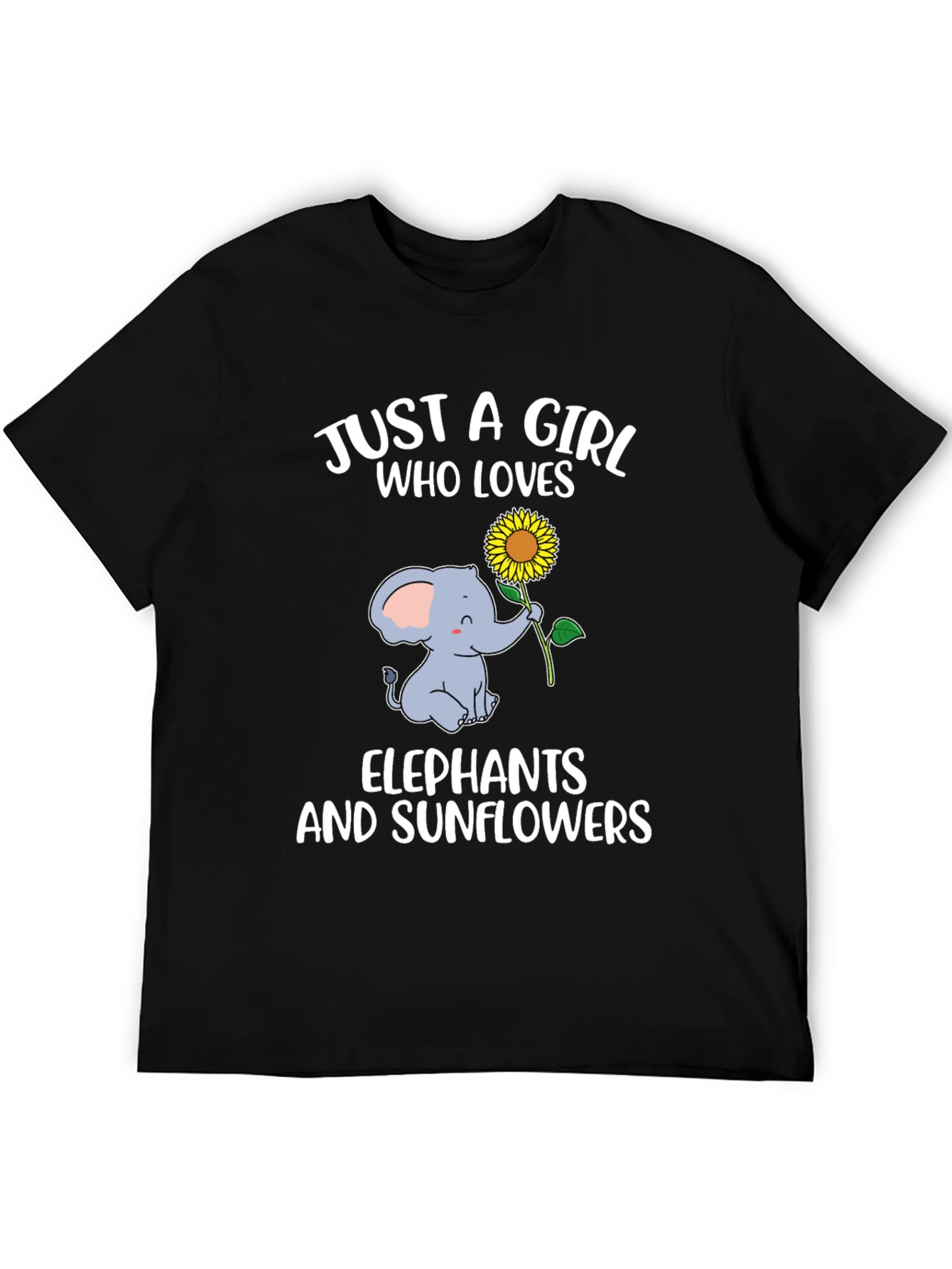 Girl Loves Elephants & Sunflowers T-Shirt