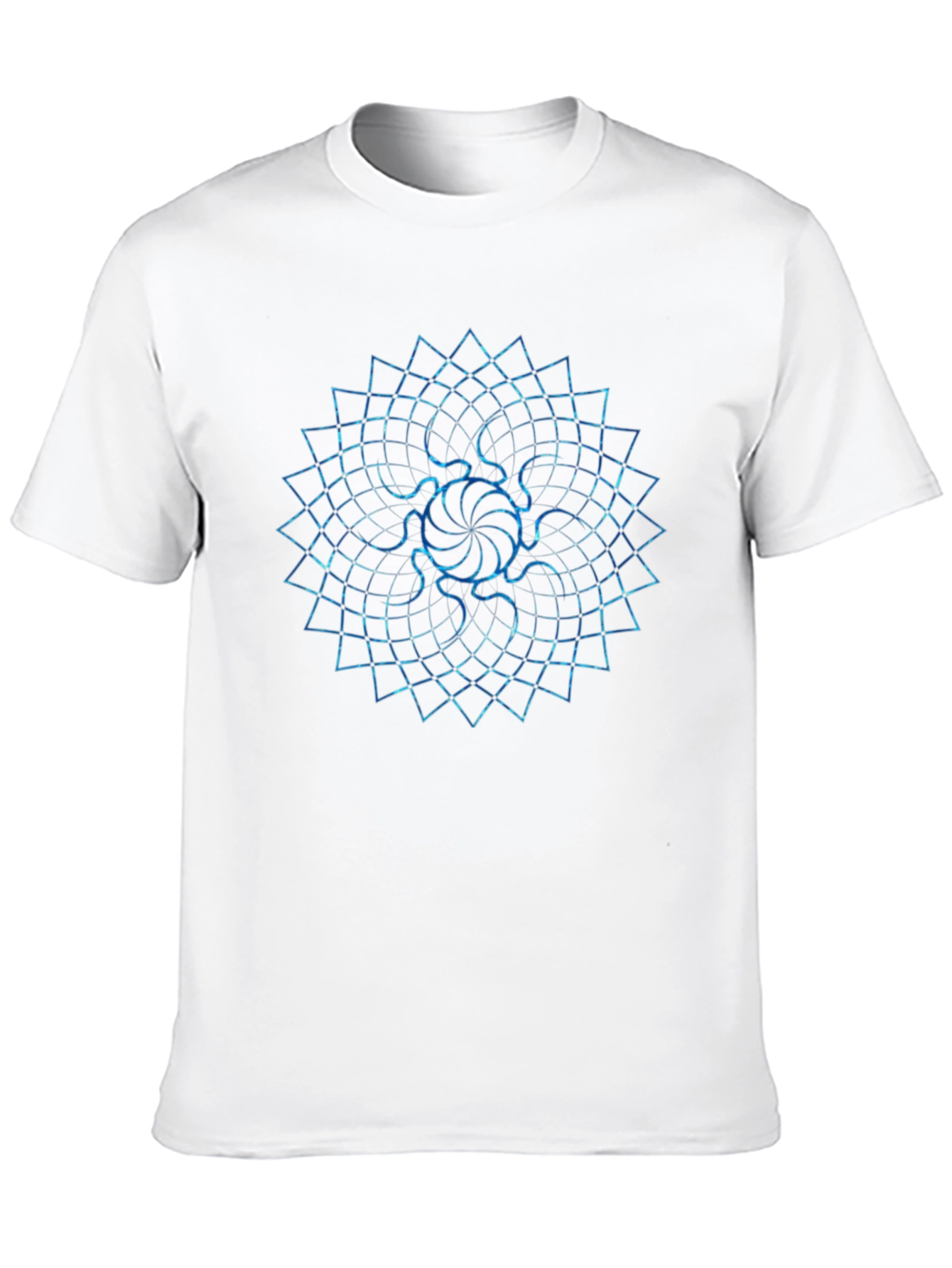 Geometric Mandala Print Black T-Shirt