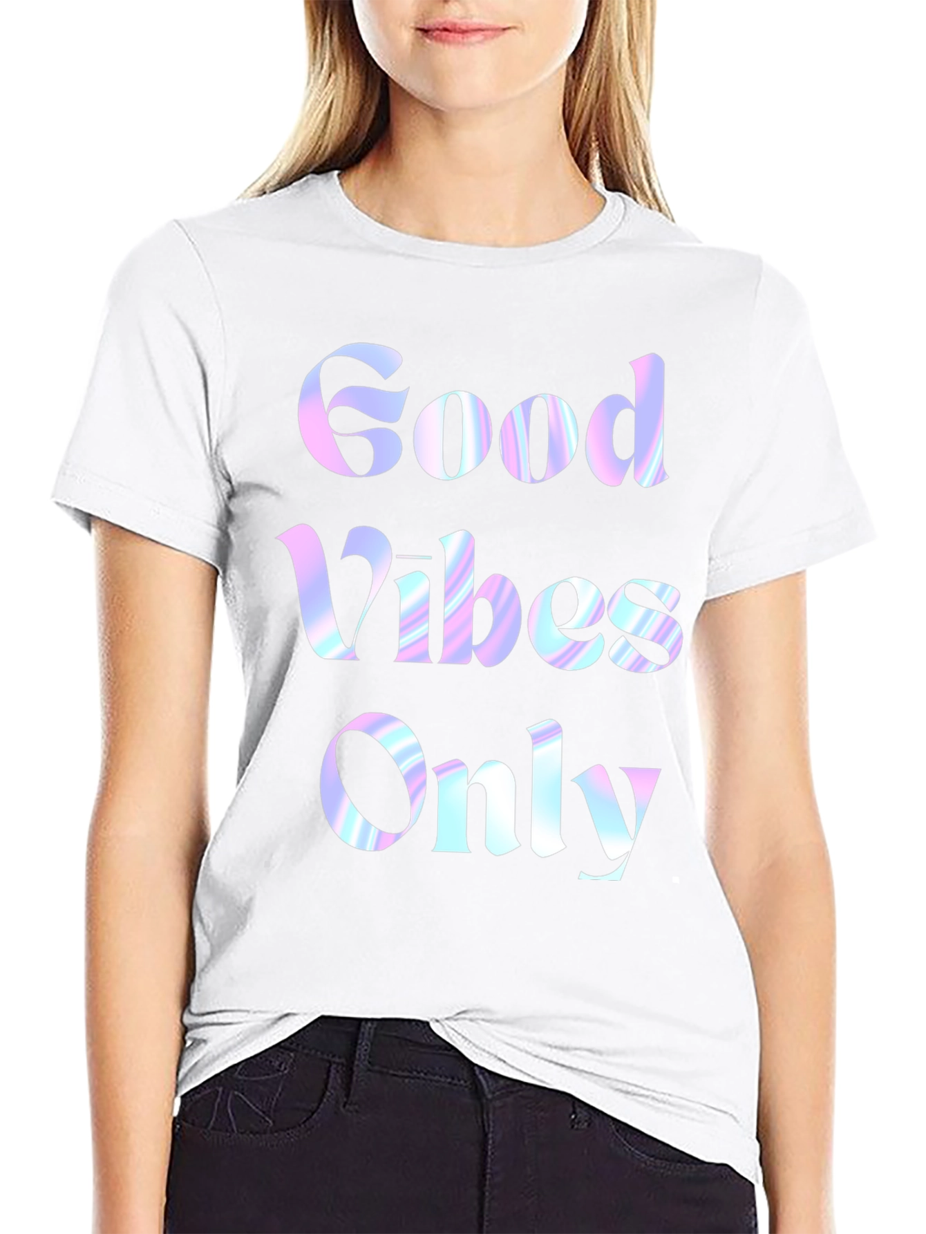 Good Vibes Only Graphic Tee - Black Cotton T-Shirt