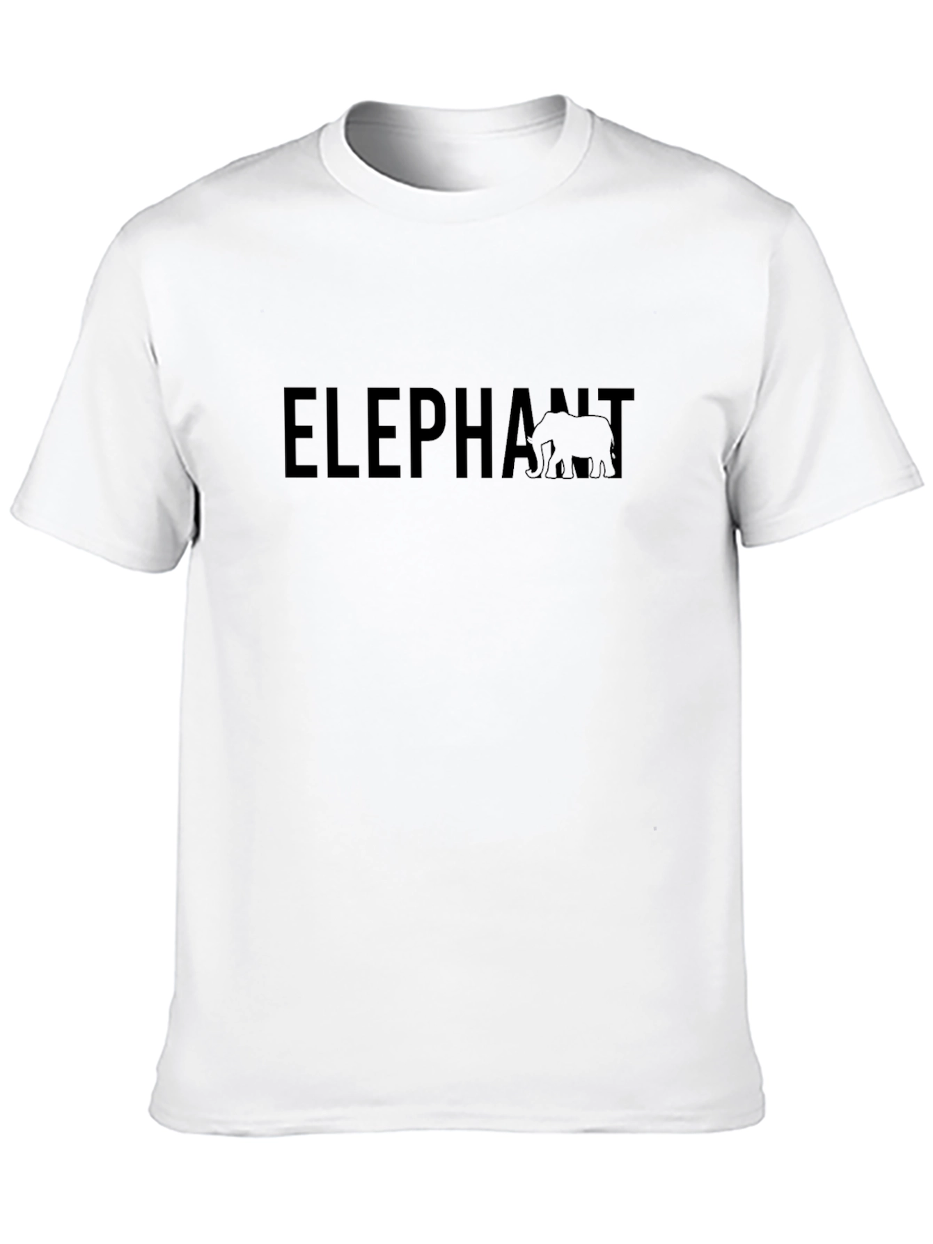 Elephant Graphic T-Shirt - Solid Black Casual Wear