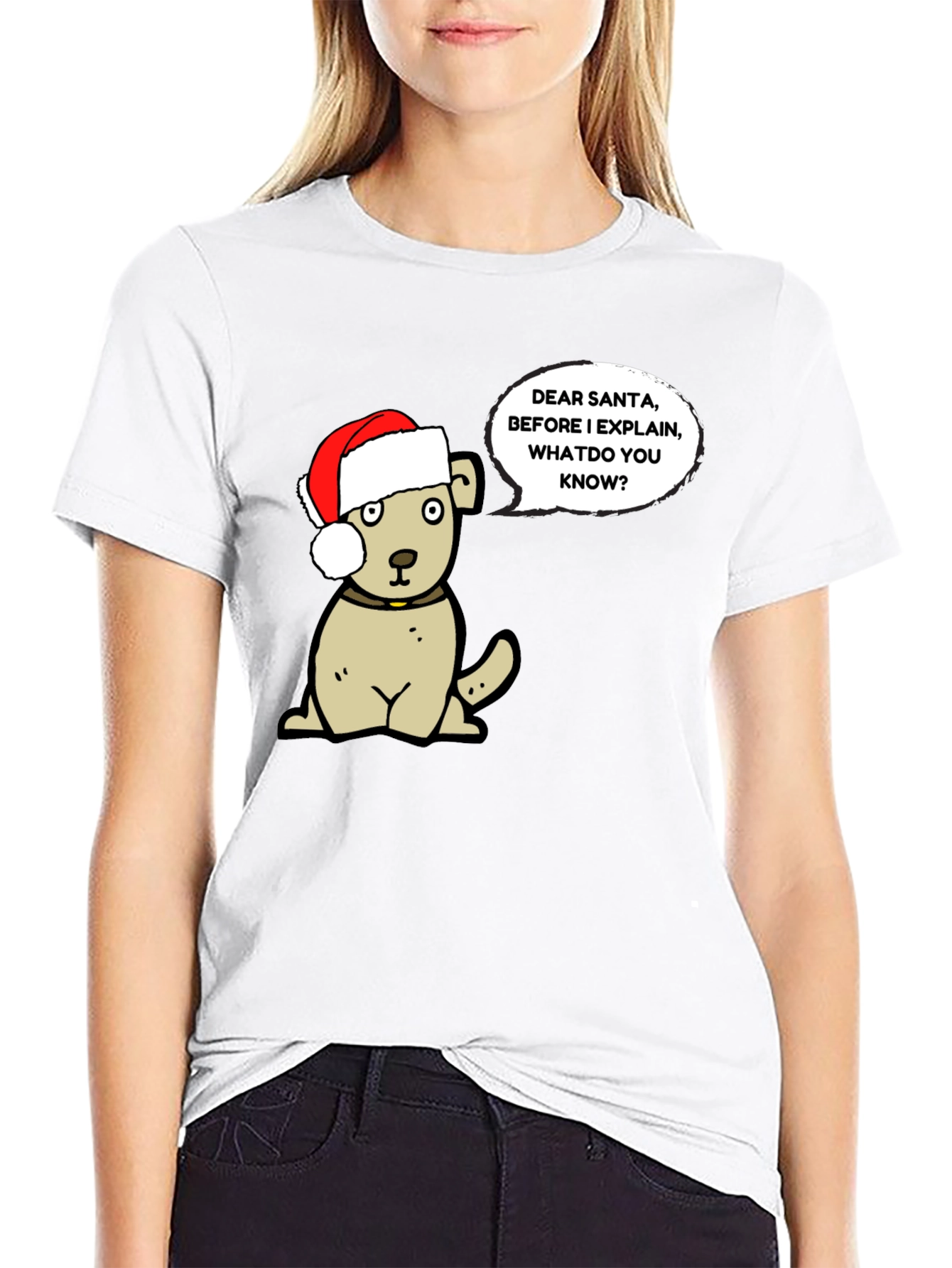 Dear Santa Dog Graphic T-Shirt - Holiday Fun!