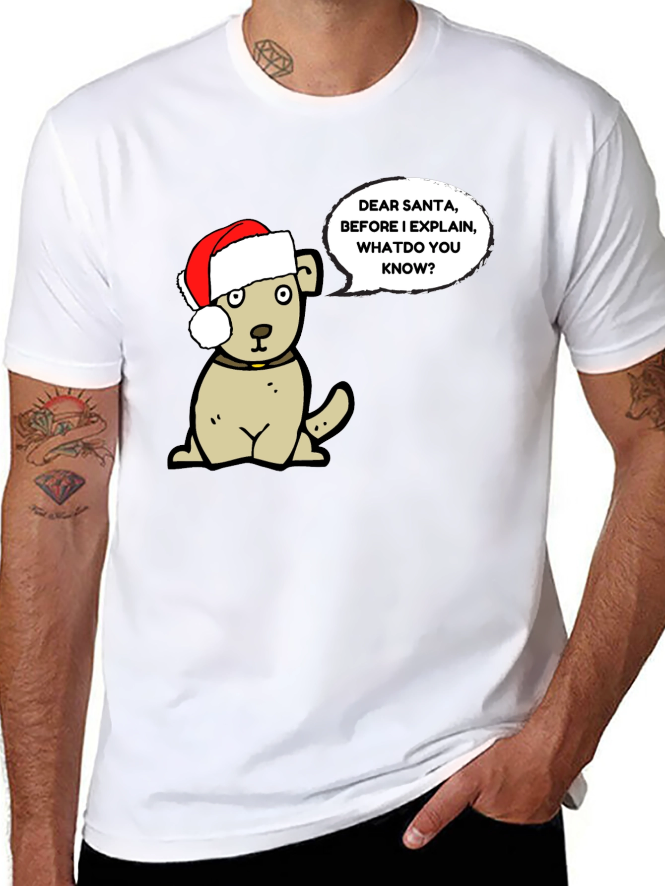 Dear Santa Dog Graphic T-Shirt - Holiday Fun!