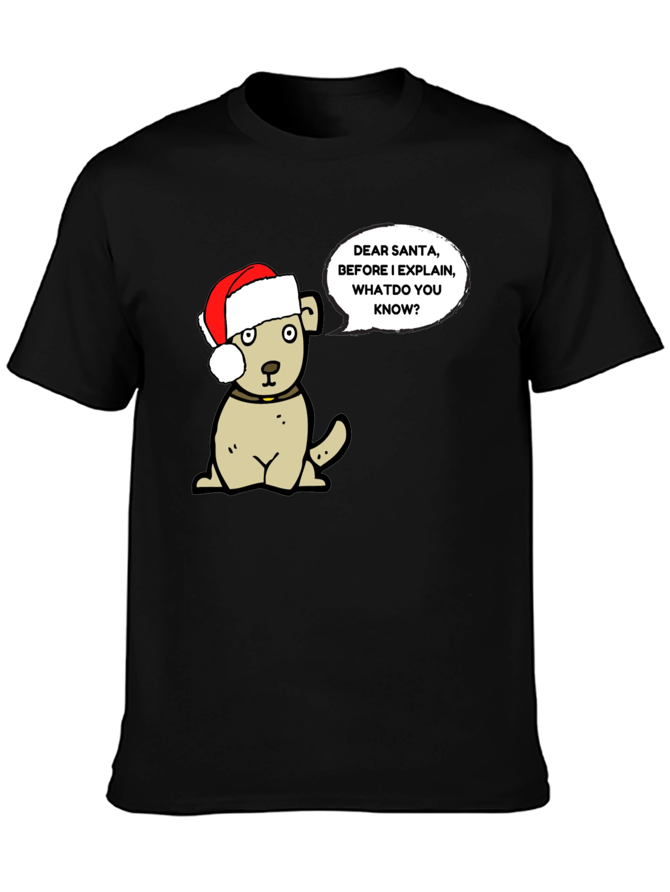 Dear Santa Dog Graphic T-Shirt - Holiday Fun!