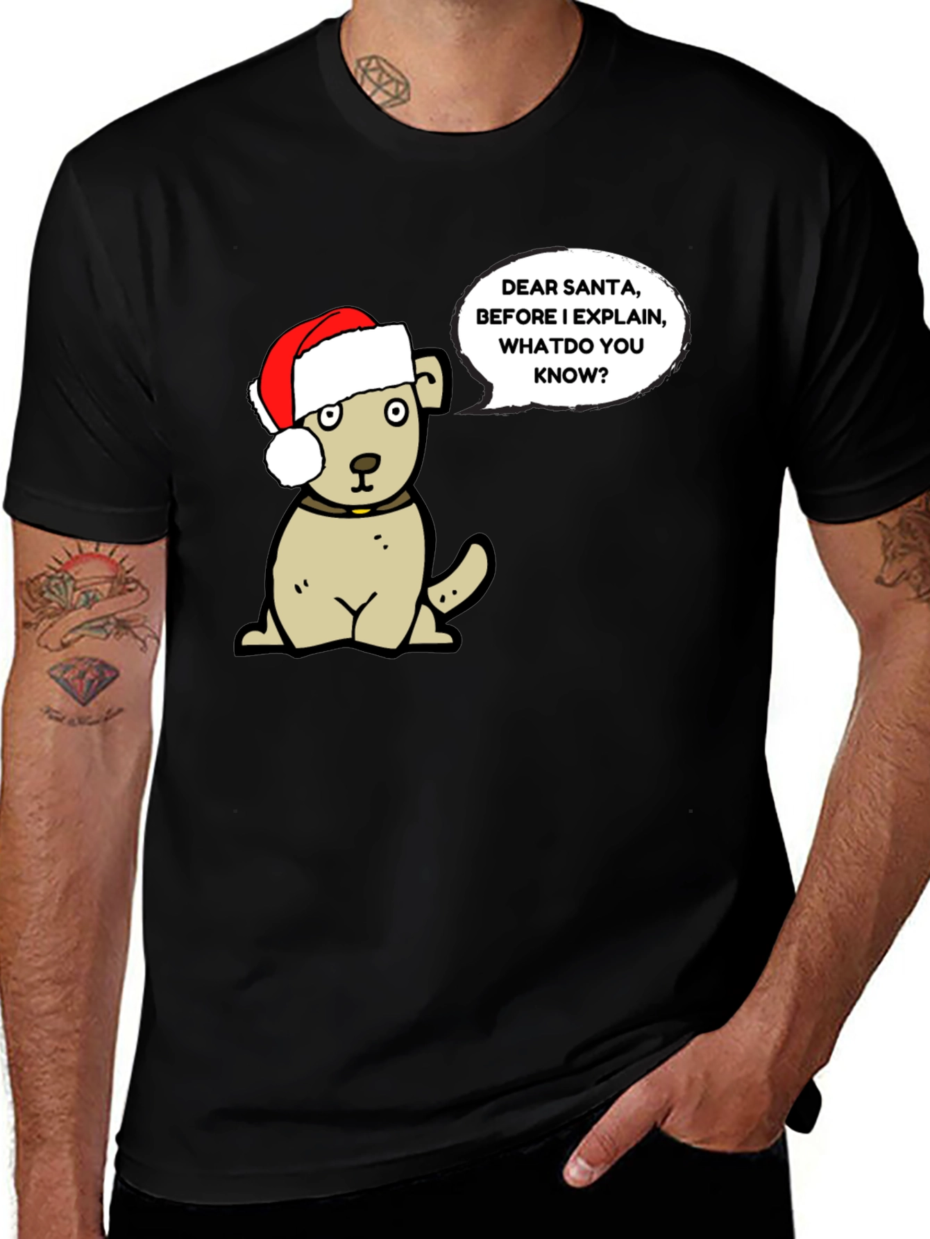 Dear Santa Dog Graphic T-Shirt - Holiday Fun!