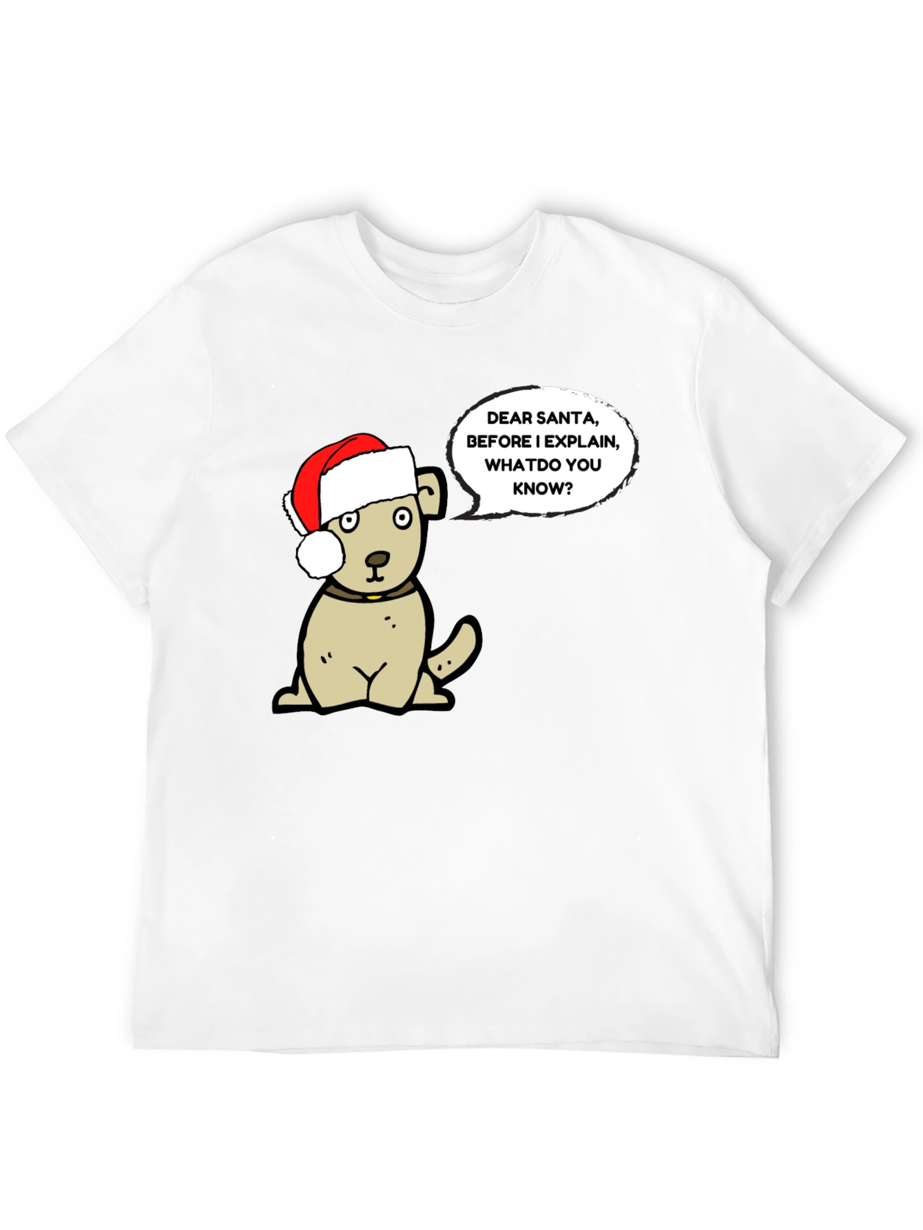 Dear Santa Dog Graphic T-Shirt - Holiday Fun!