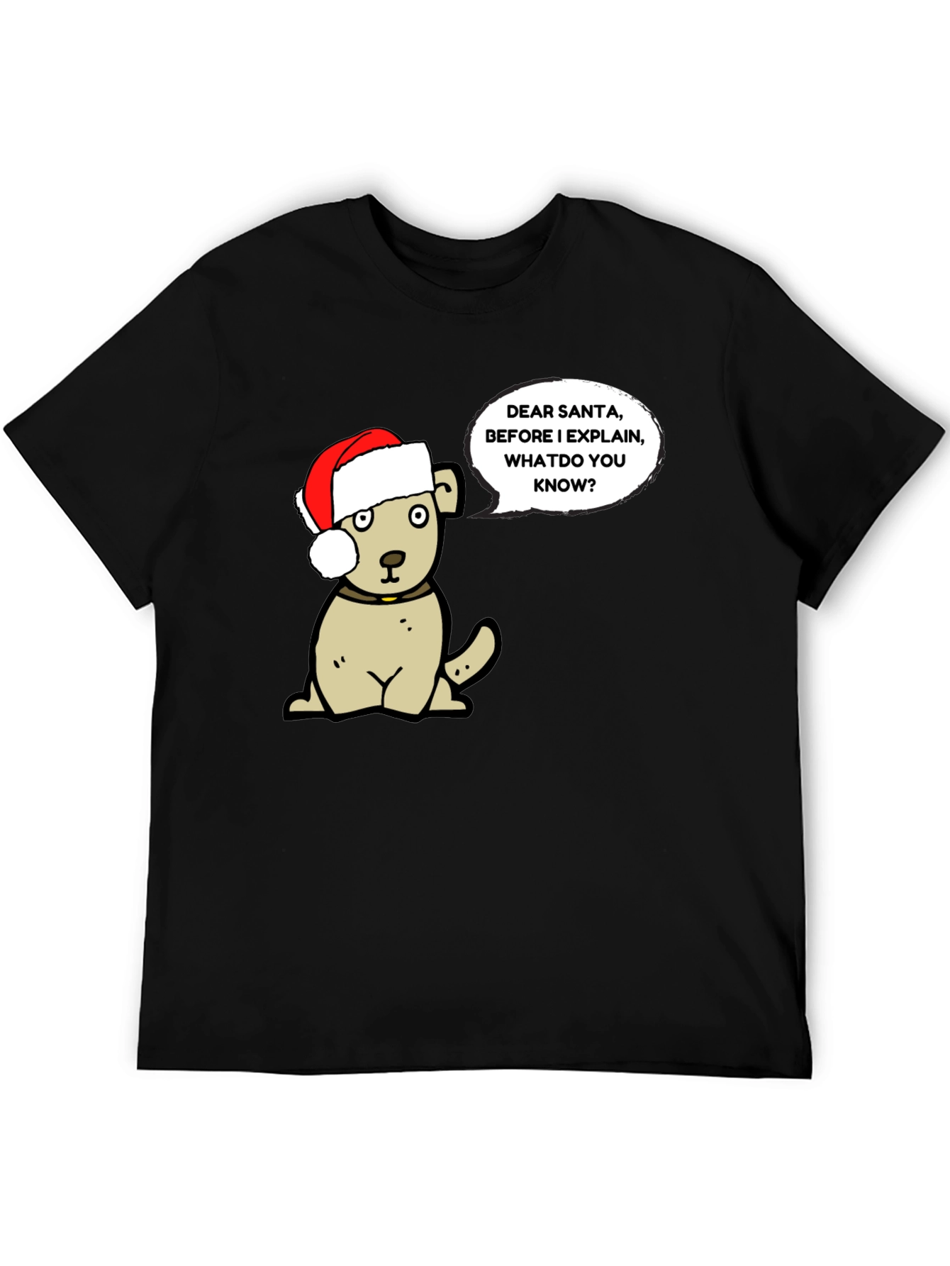 Dear Santa Dog Graphic T-Shirt - Holiday Fun!